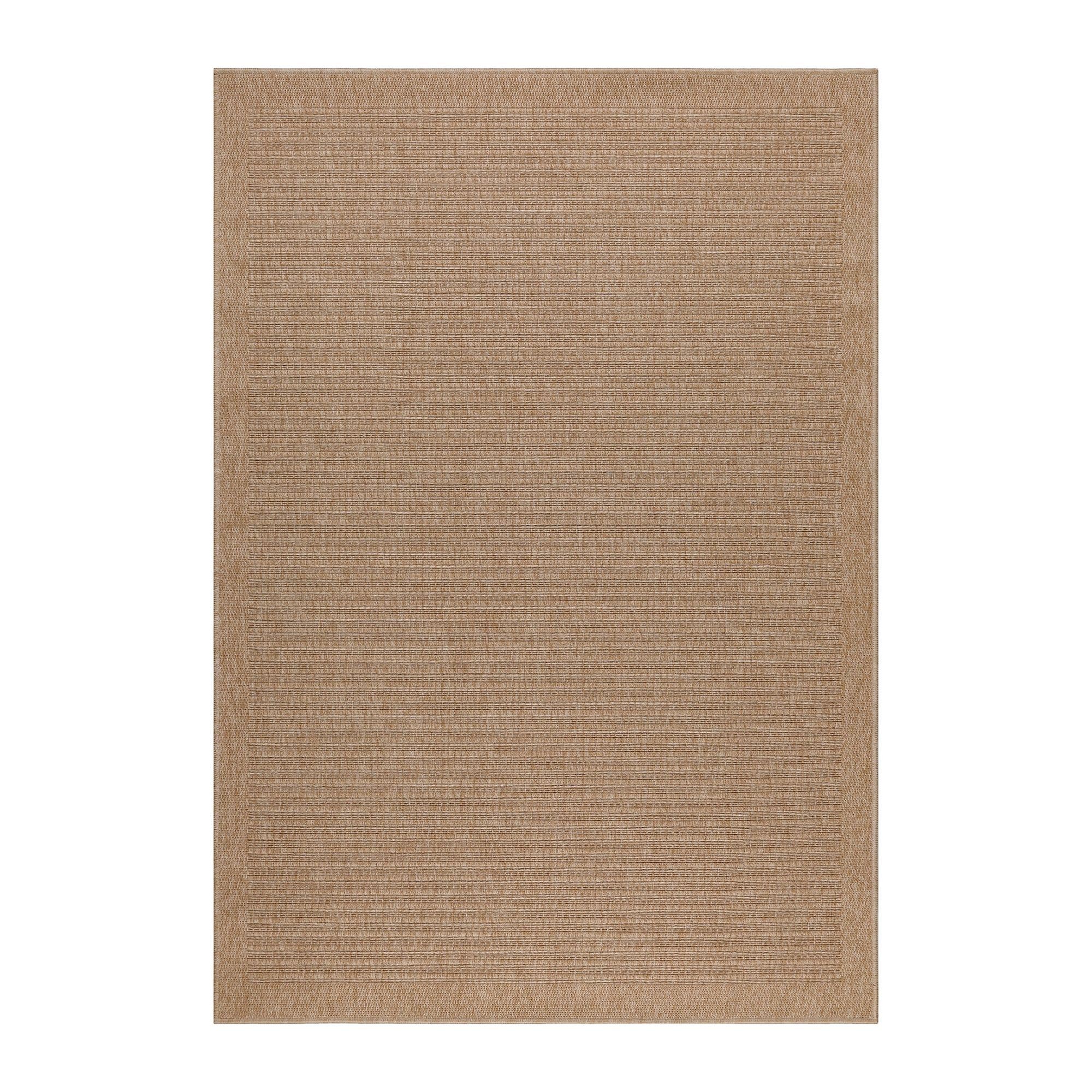 Carpetsale24 Alfombra Exterior Interior Resistente a la Intemperie, Impermeable 200x300 (200 x 290 cm) Beige-2 - Alfombra de Cocina de Tejido Plano - Alfombras Exterior para Balcón, Terraza y Jardín