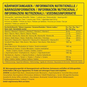 C4 Original Pre Workout Pulver Ananas Kopf 60 Portionen Zuckerfreies Pre Workout Energiegetränkepulver mit 150mg Koffein 1500mg Kreatin Monohydrat 1600mg Beta Alanin