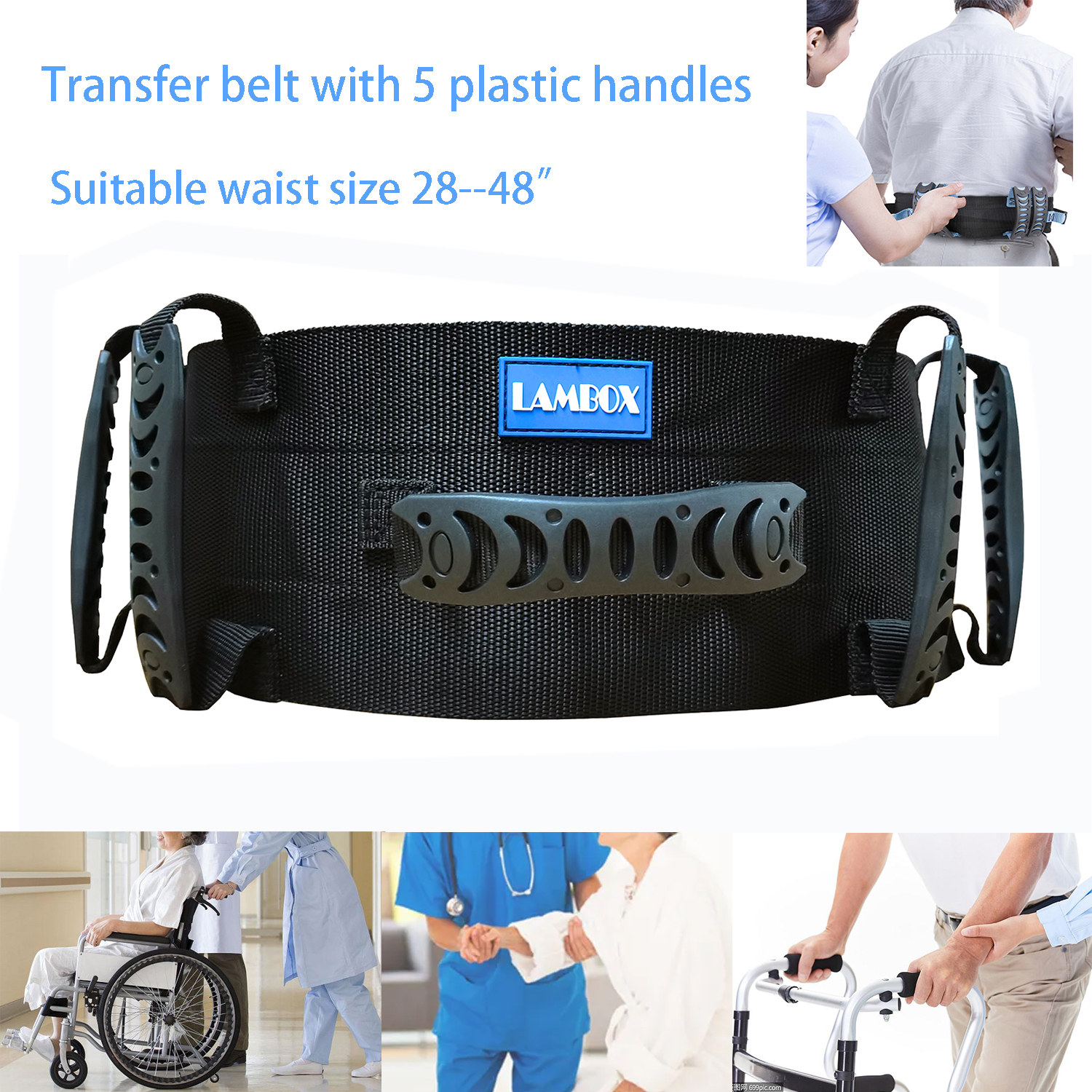 Amazon.com: LAMBOX Gait Belt Transfer Belt with Plastic Handles