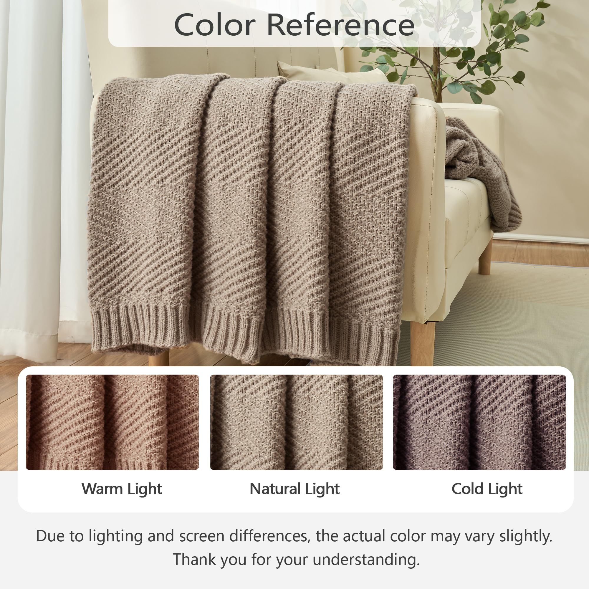 LONG CREATE Knitted Throw Blanket 60"X80" - Image 4
