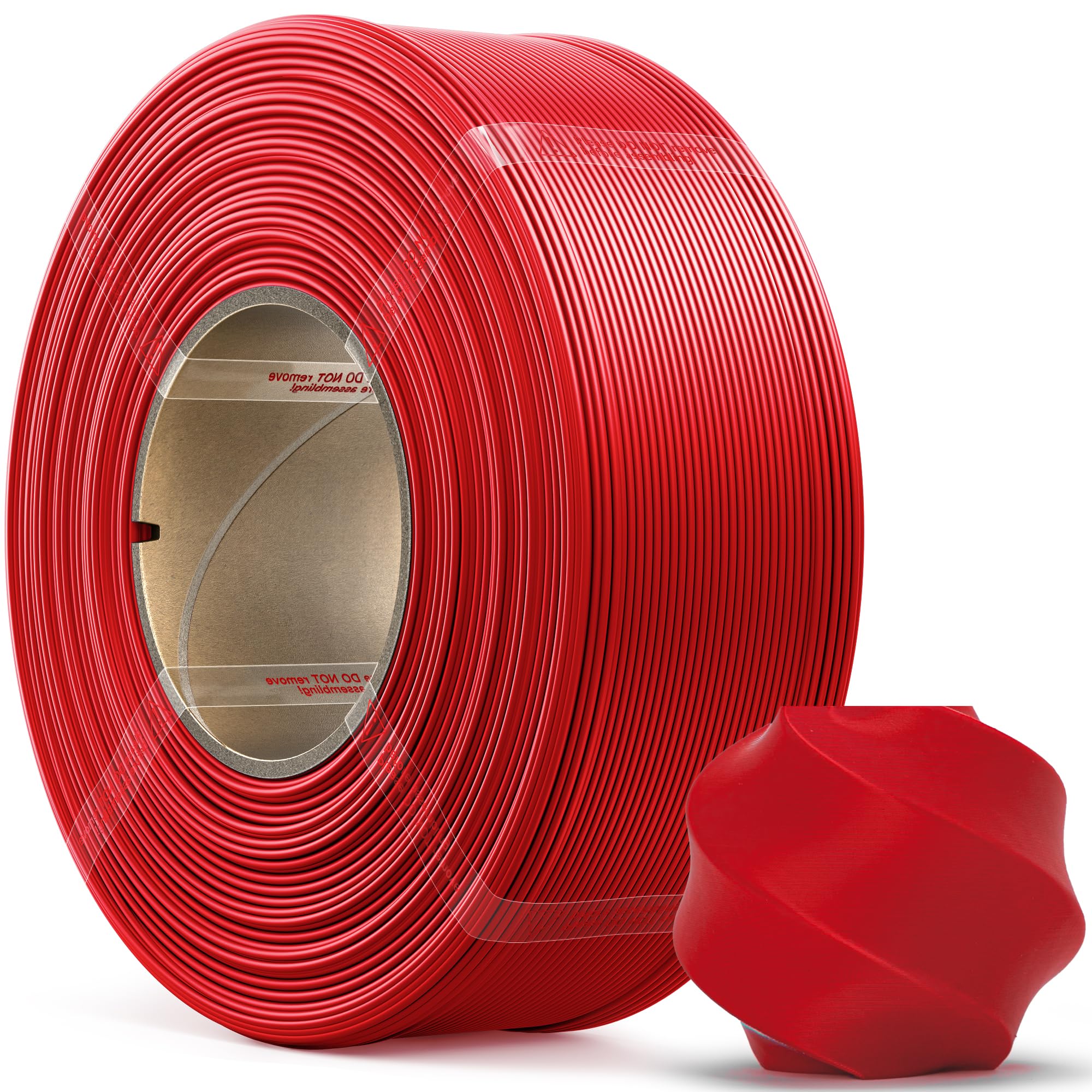 PLA Basic - Filamento de repuesto presecado de 1 kg para carretes reutilizables, filamento de impresión 3D sin carrete de 1.75 mm, compatible con impresoras 3D Bambu Lab, color rojo