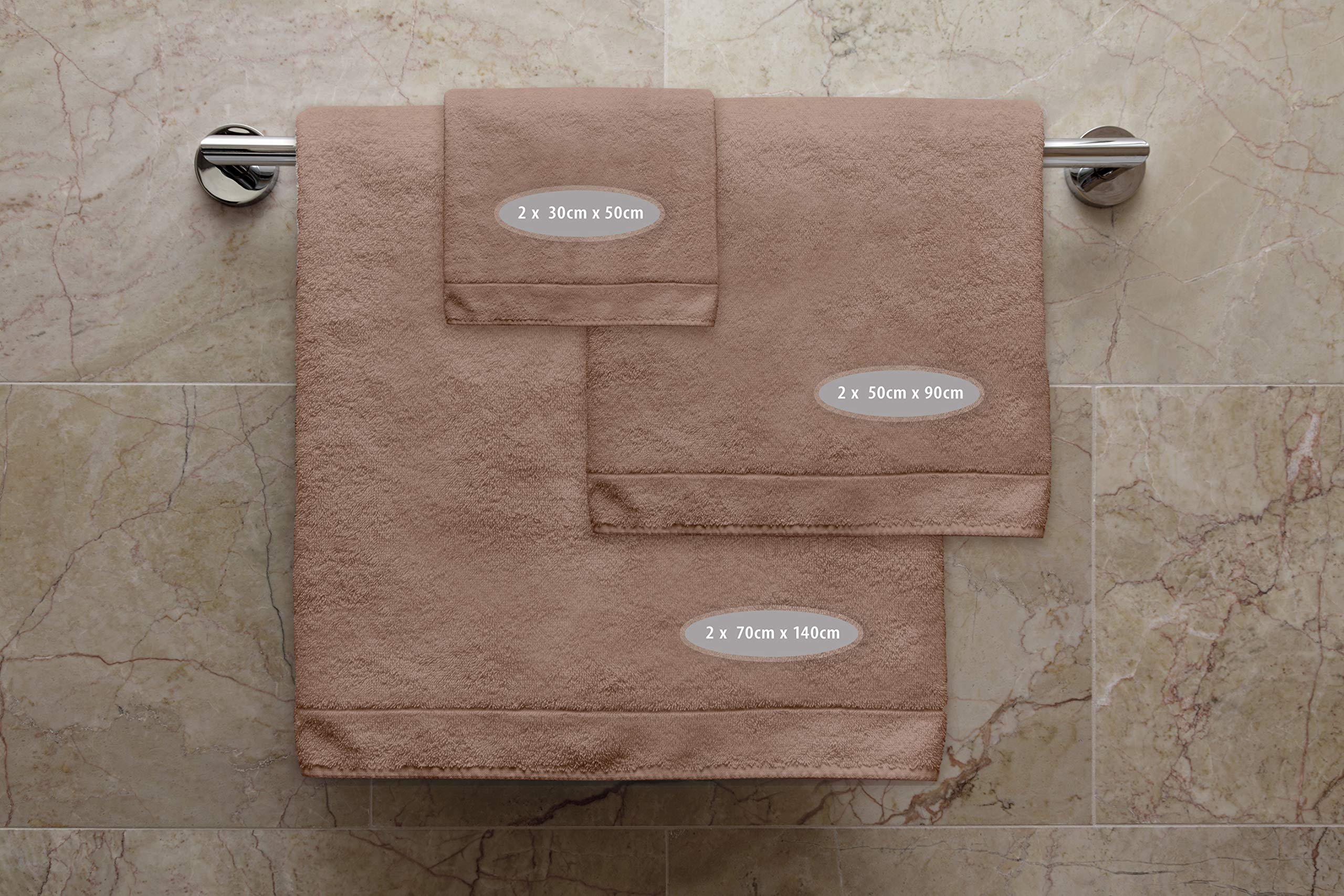 BLUE MOON Bio-Handtücher 2er Set - 100% Bio-Baumwolle 70x140cm Nachhaltig & Plastikfrei