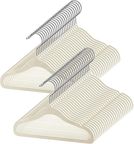 Miniatura 1 de GoodtoU Perchas de terciopelo para niños, paquete de 50 perchas para bebé, perchas para armario, perchas de terciopelo antideslizantes para bebés y