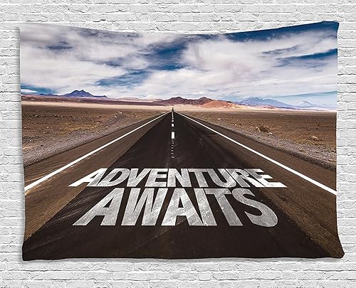 Miniatura 67 de Ambesonne Tapiz hawaiano, Costa Na Pali en la isla de Kauai en Hawái, día soleado, horizonte de montaña, colgante de pared para dormitorio, sala