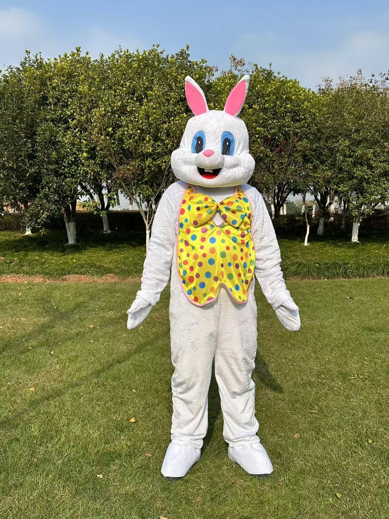 Wielkanocny królik króliczek maskotka kostium dla dorosłych Halloween fantazyjna sukienka, żółty, jeden rozmiar