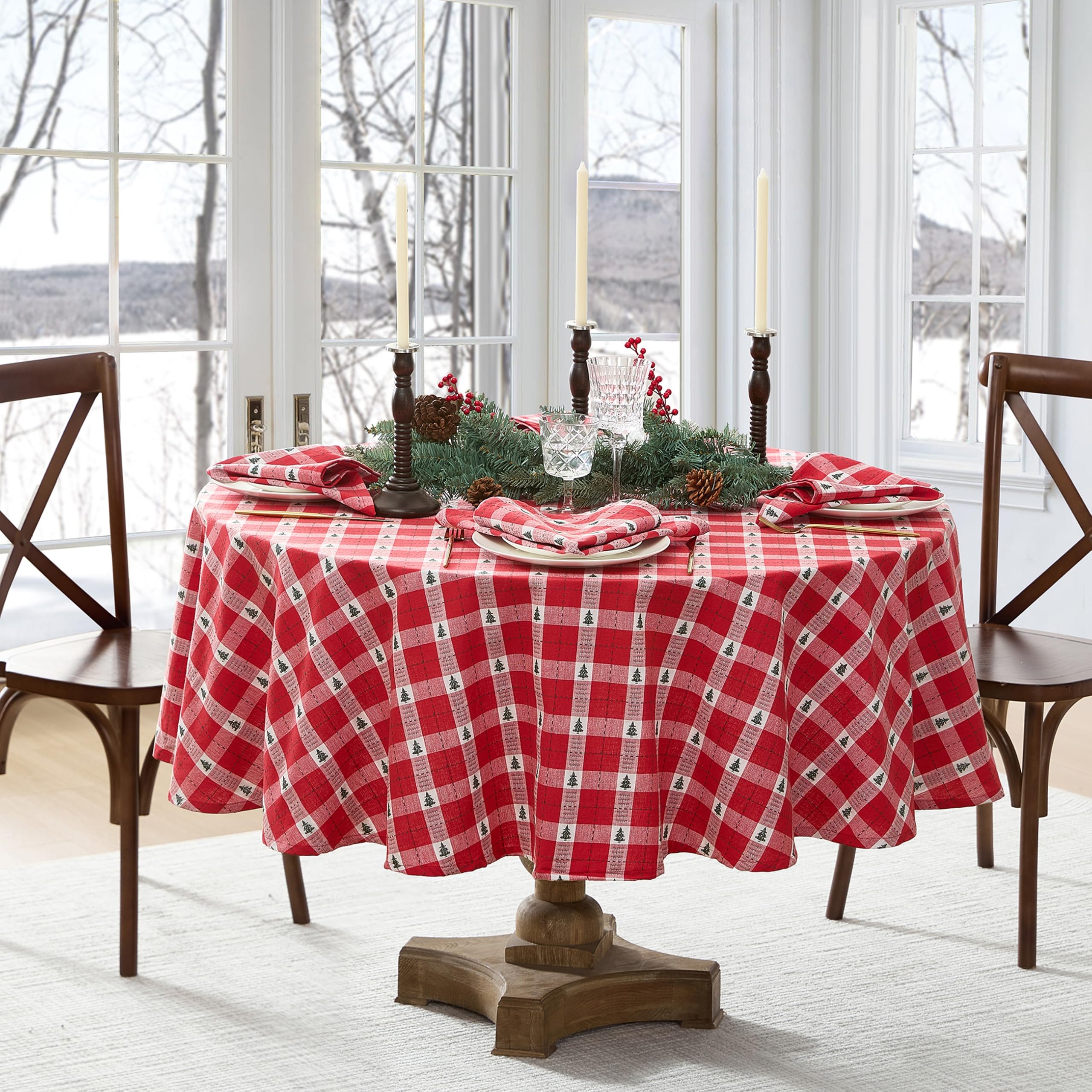 Amazon.com: Elrene Home Fashions Sherwood Tree Dobby Christmas