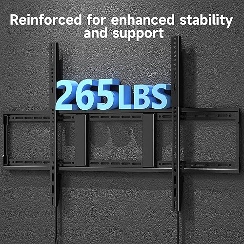 Miniatura 3 de Suptek Soporte de pared fijo resistente para televisores de 48 a 120 pulgadas, 265 libras, se adapta a 3 pernos de 16 pulgadas y 2 pernos de 18 o 24