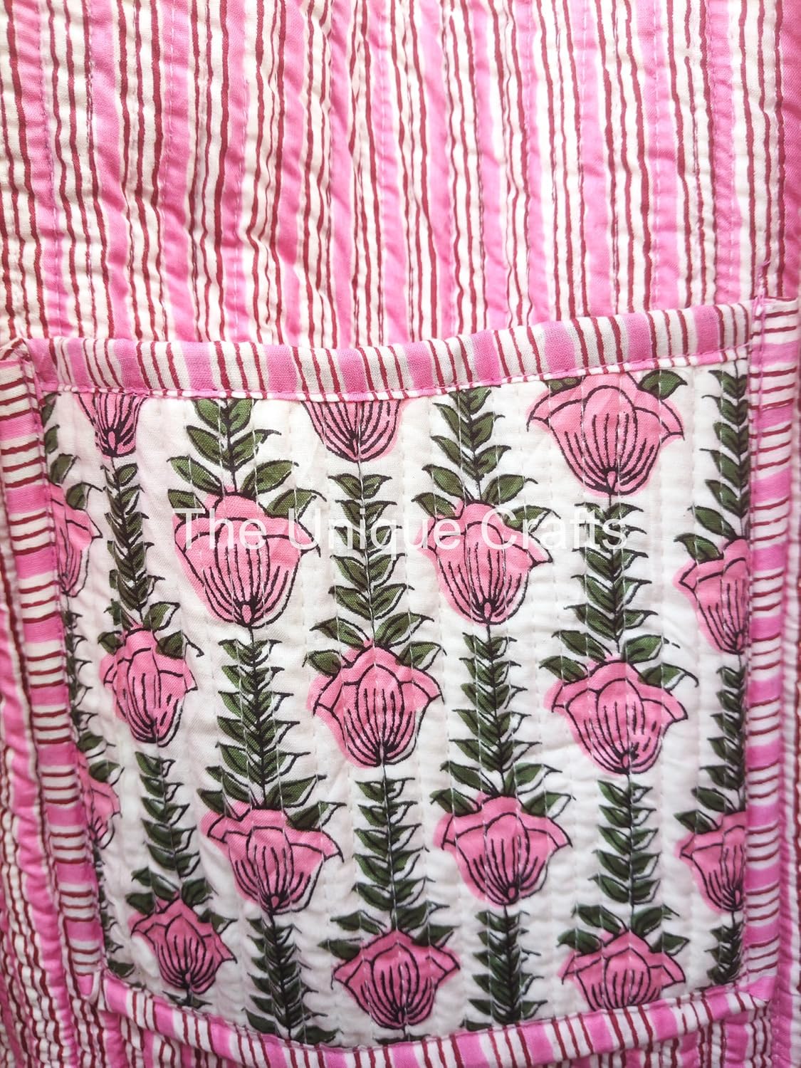 Tote Bag For Women, Shoulder Purse with Inner Pocket, Quilted Cotton Handprinted Reversible Large Multicolor Tote Bag - Image 7