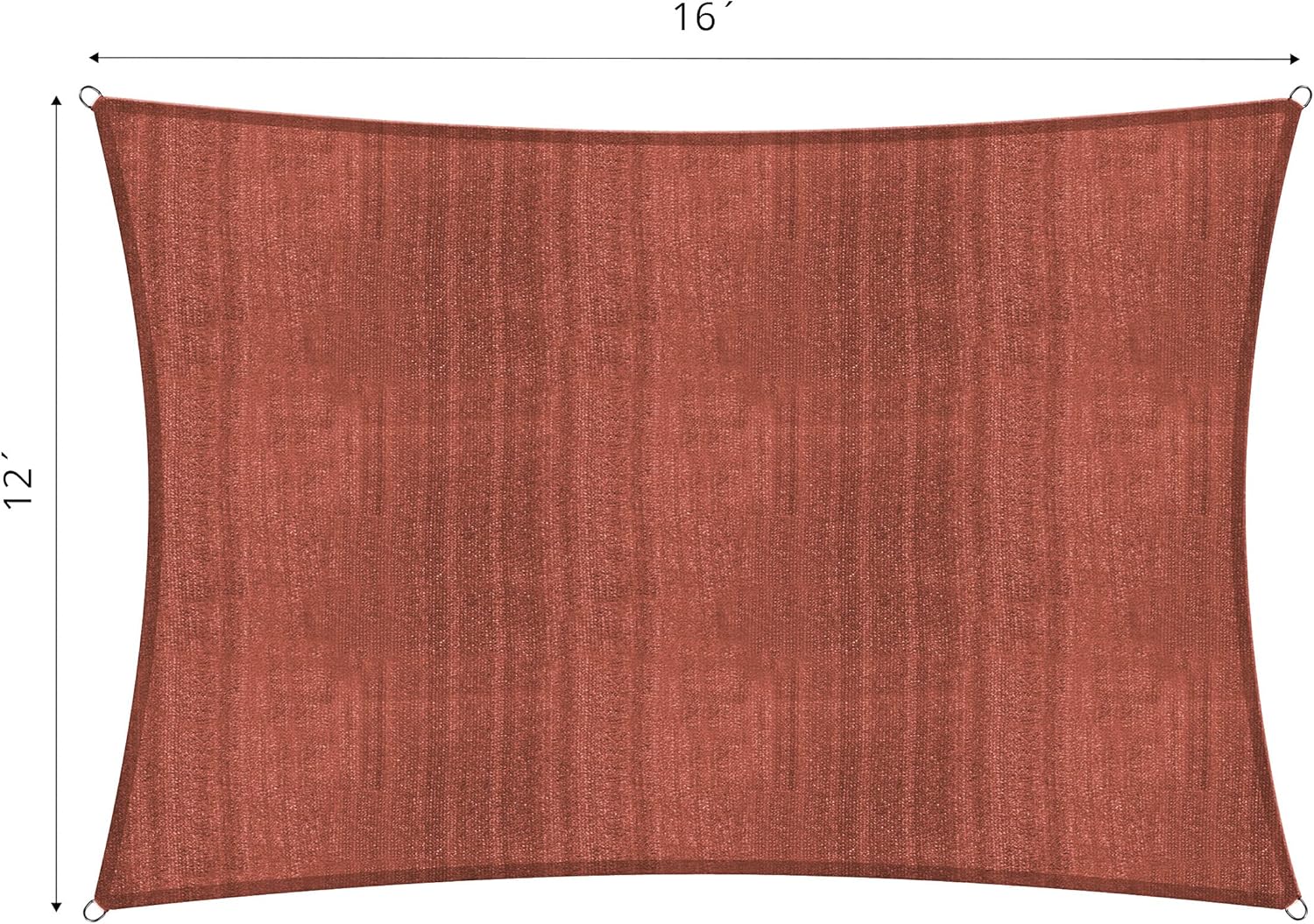Lumaland Outdoor Sun Shade Sail with Fastening Ropes - Rectangle 12'x16' - UV Protection Sunshade for Patio Backyard Garden Outdoor Activities - Terracotta
