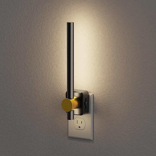 JandCase Night Lights Plug into Wall,0-200LM Dimmable LED Nightlights, Daylight White 5000K Vanity Night Light With Auto Light Sensor for Bathroom Dressing Room, 1 Pack