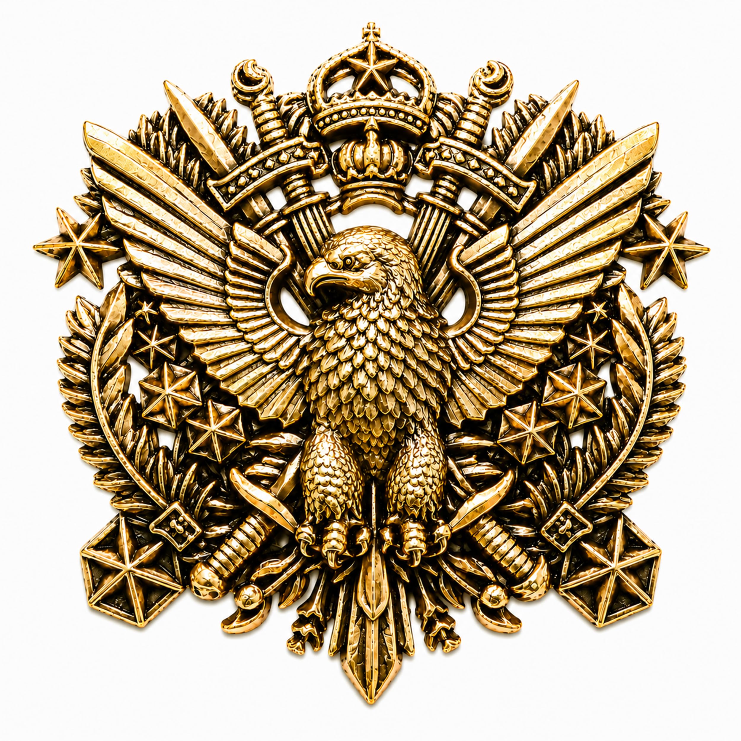 shining jewel - by shivansh Antique Gold Oxidised Plated Vintage Brooch Tie-pin for Men - Army Medal Eagle Military (SJ_9123_AG)-picture-22