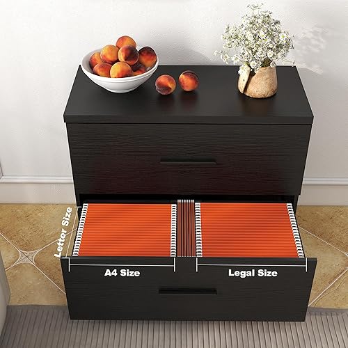 Miniatura 6 de Panana Archivador lateral de madera con 2 cajones (negro)