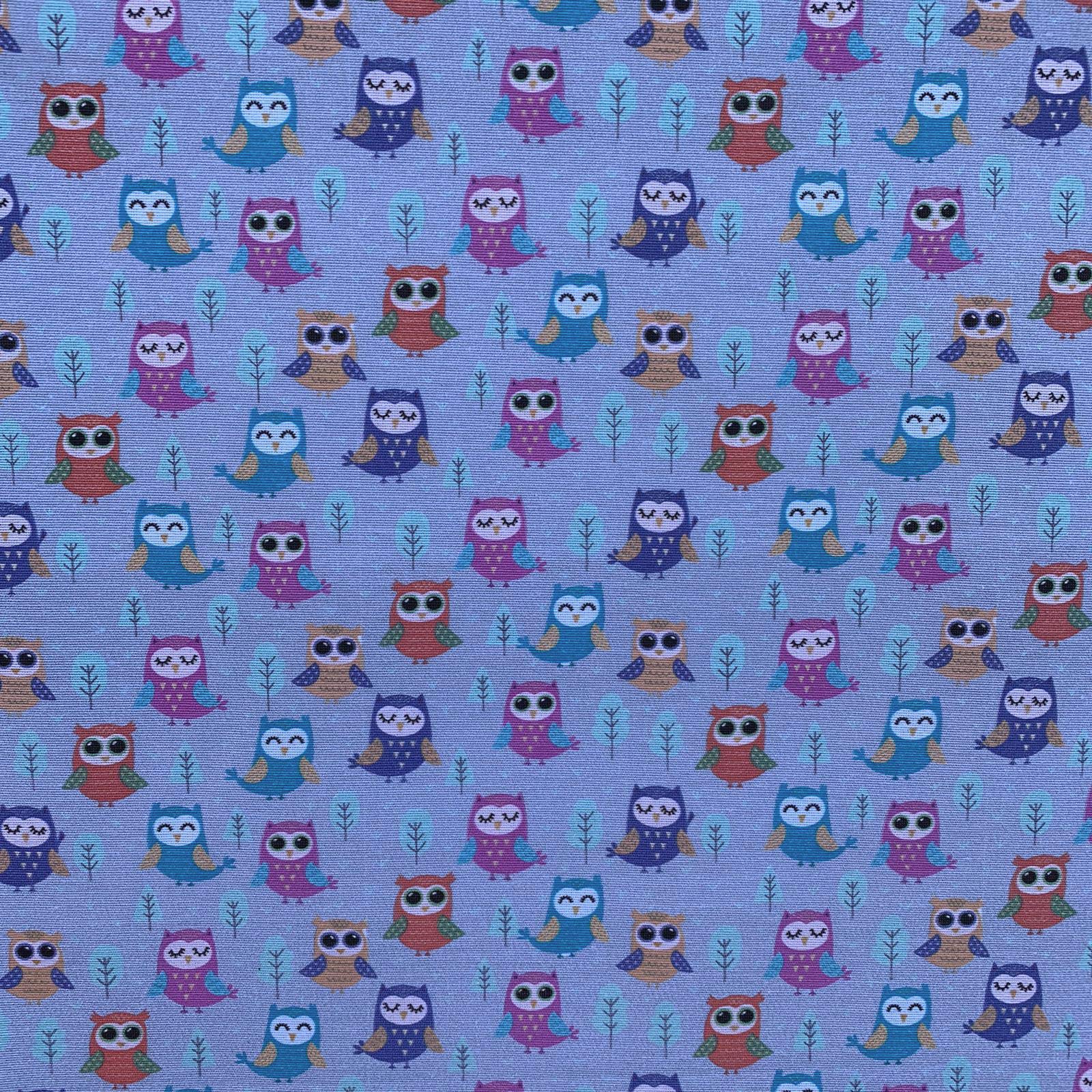 Owls Grey Digital Print Cotton Rich Linen Look Fabric for Curtains Blinds Craft Bags Sewing Quilting Patchwork & Upholstery | 55" - 140 cm Wide | Sold by The Half Metre
