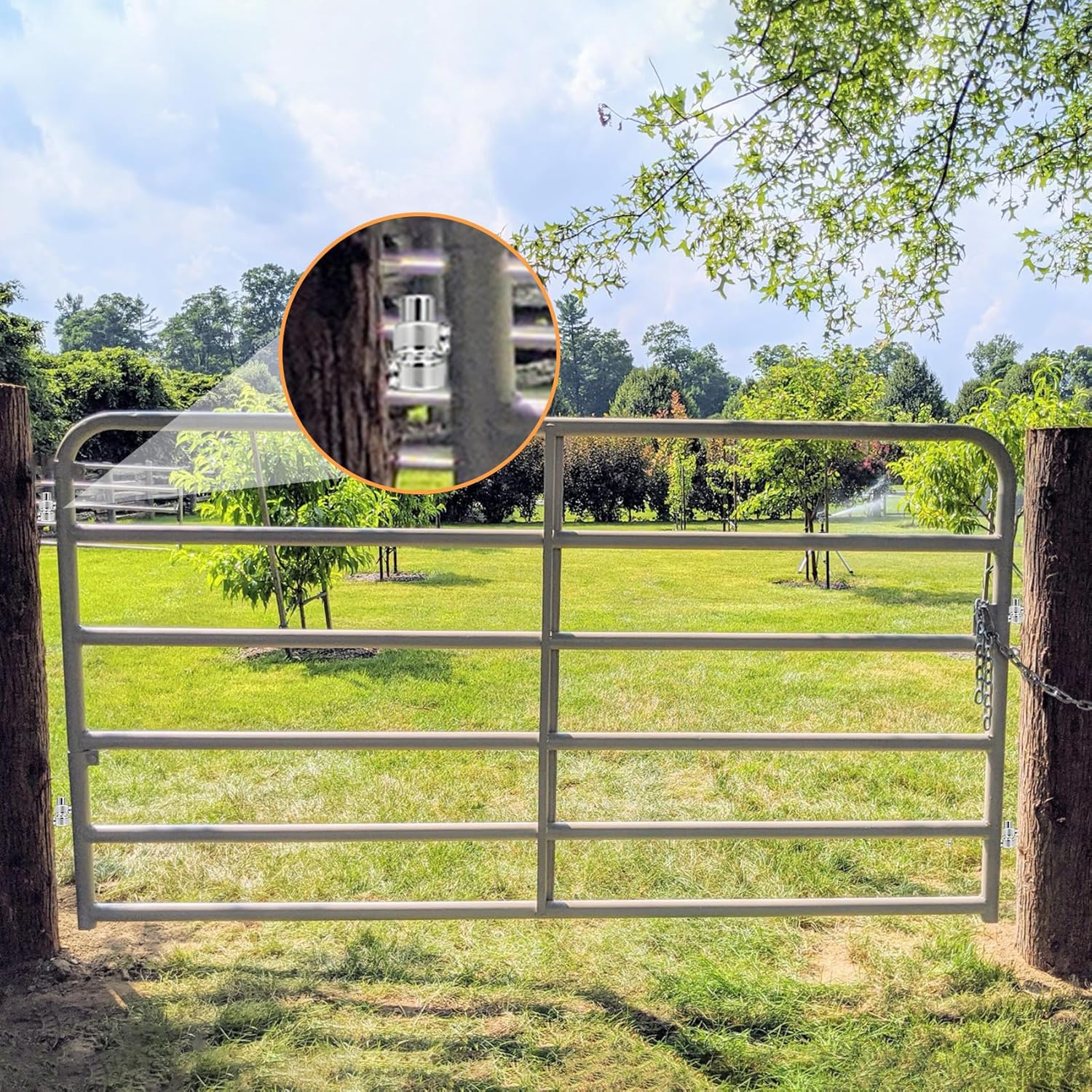 2 Pcs 5/8" Screw Bolt Hook Gate Hinges Gate Hinges for Farm Wooden Gates M12 Stainless Steel Gate Pin Hinges for Garage Gates