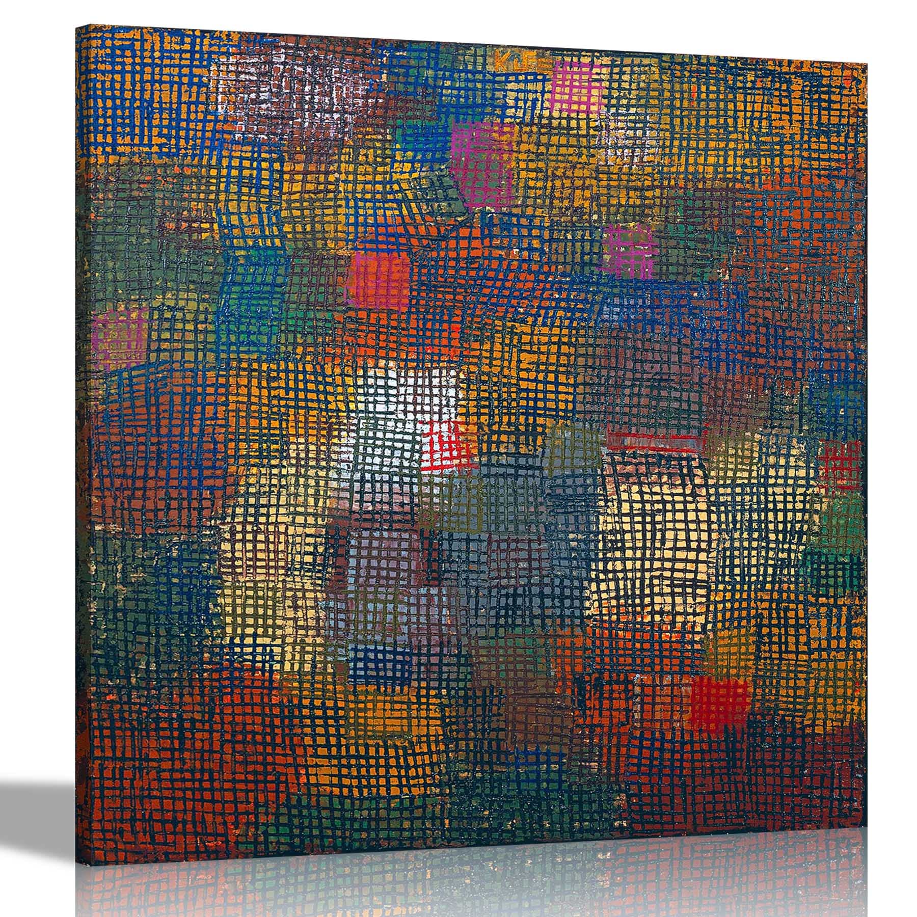 Artley Prints - Colours From a Distance by Paul Klee Canvas Wall Art Home Decor | Expressionism Pictures for Living Room, Bedroom, Office 86 x 86 cm (34 x 34 inches)