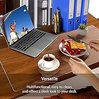 Vista 4 de Tapete de escritorio transparente sobre escritorios, 24 x 14 pulgadas, protector de escritorio de plástico transparente, tapete de escritorio