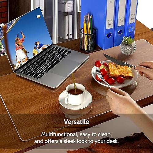 Miniatura 5 de Awnour Tapete de escritorio transparente sobre escritorios, 36 x 17 pulgadas, protector de escritorio de plástico transparente, tapete de escritorio