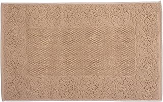 HomeLife - Tappeto Bagno Rettangolare in Cotone [Dimensioni: 40X60] - Scendi Doccia Alta Qualita’ Made in Italy Lavabile in Lavatrice - Stile Classico ed Elegante Decorazione Barocca Beige