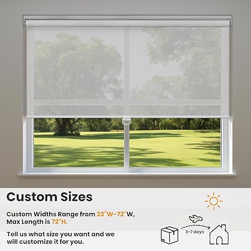 Miniatura 6 de Sulugood Persianas enrollables sin cordones con filtro de luz para ventana, con 5% de apertura, tela con protección UV, de fácil instalación para el