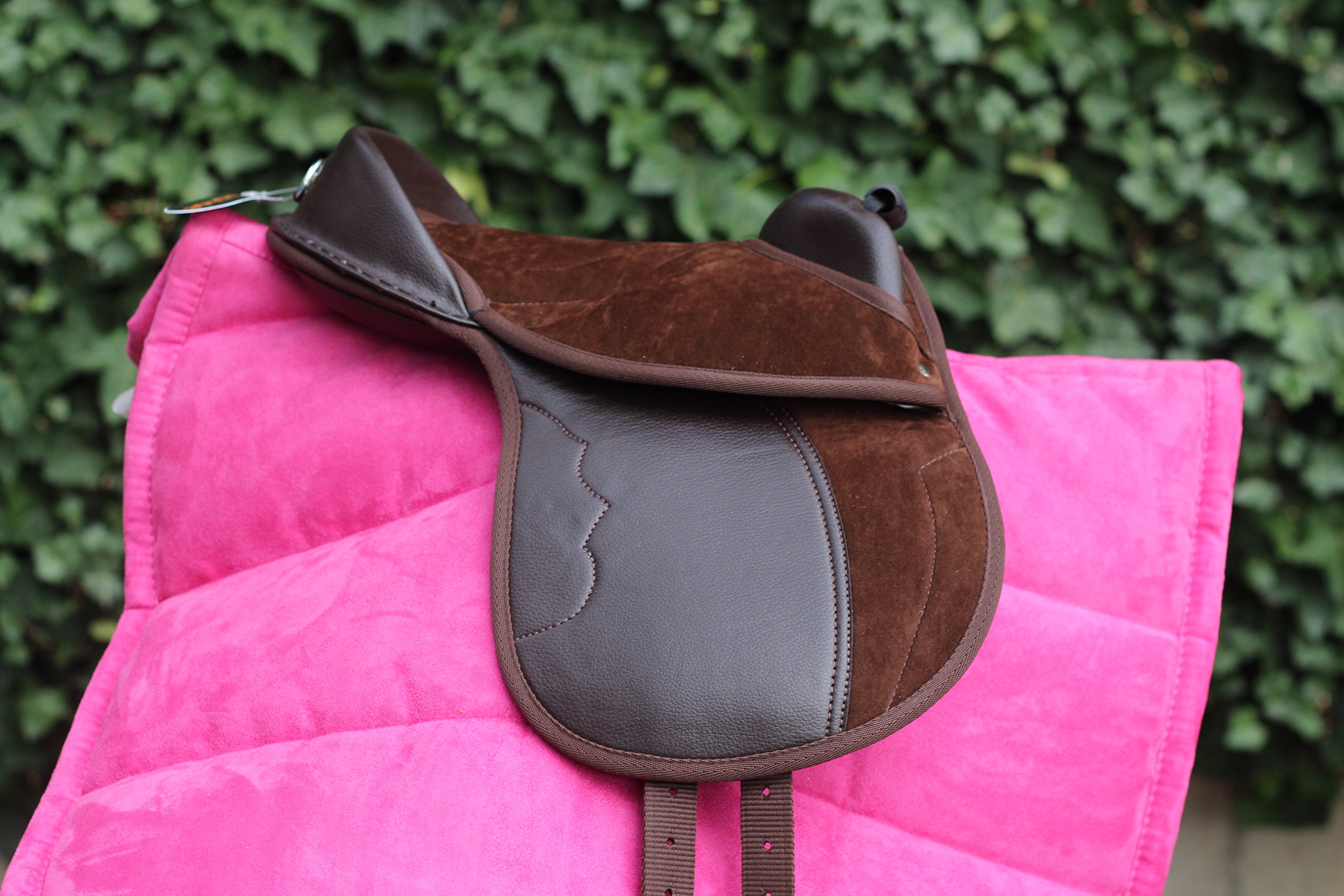 Equipride Cub Saddle for Pony Shetland Free Girth & Stirrups (Brown, 14")