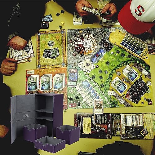 Miniatura 10 de AEGIS GUARDIAN - Caja de cartas para MTG con 3 bandejas, caja de cubierta Commander con capacidad para más de 200 cartas de doble manga, piel