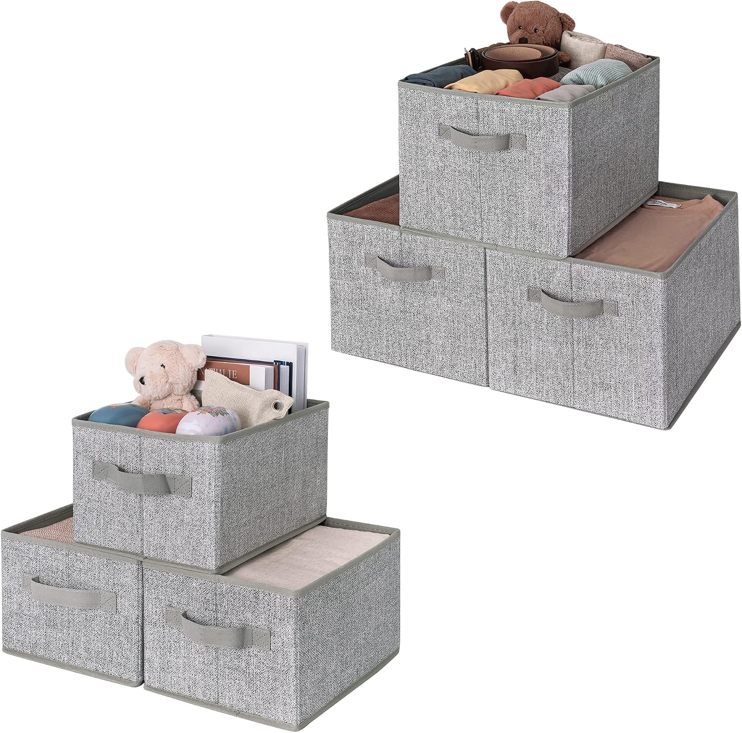 GRANNY SAYS Bundle of 3-Pack Storage Bins for Closet & 3-Pack Rectangle Lidless Storage Bins