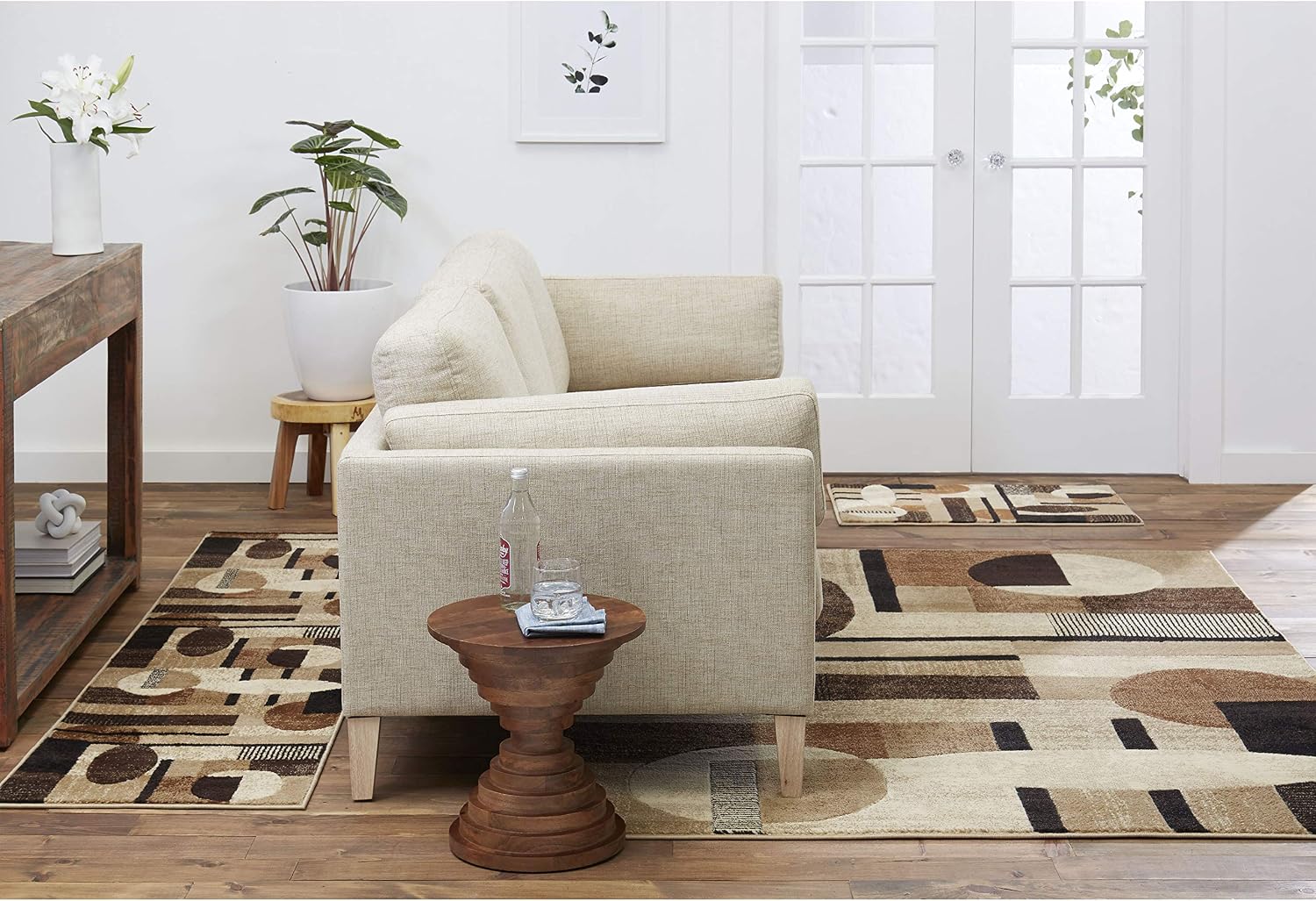 Home Dynamix Tribeca Jasmine Modern Area Rug, Abstract Brown/Beige 3 Piece Set