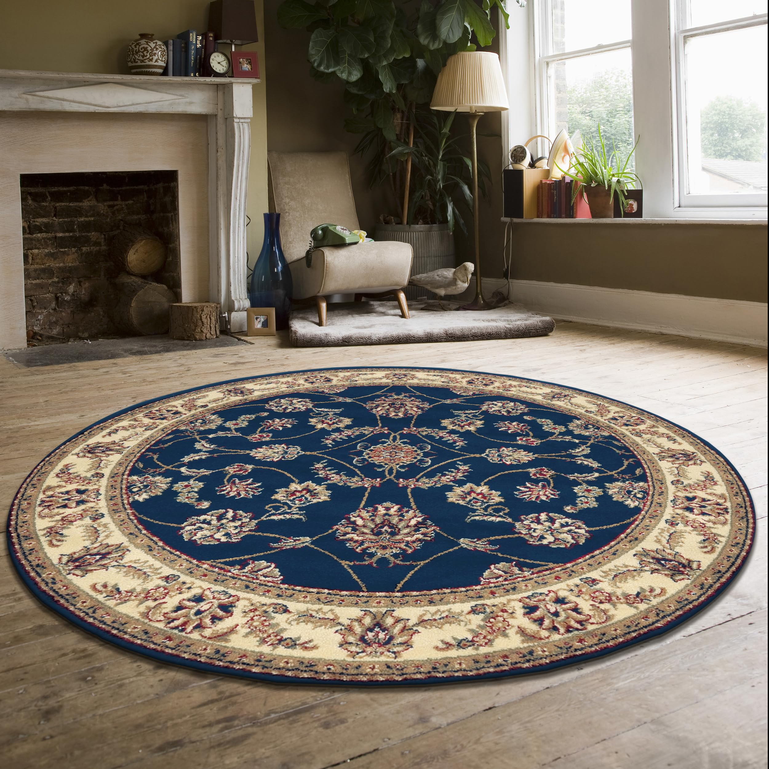 Radici USA Como Area Rug, 8' round, Navy