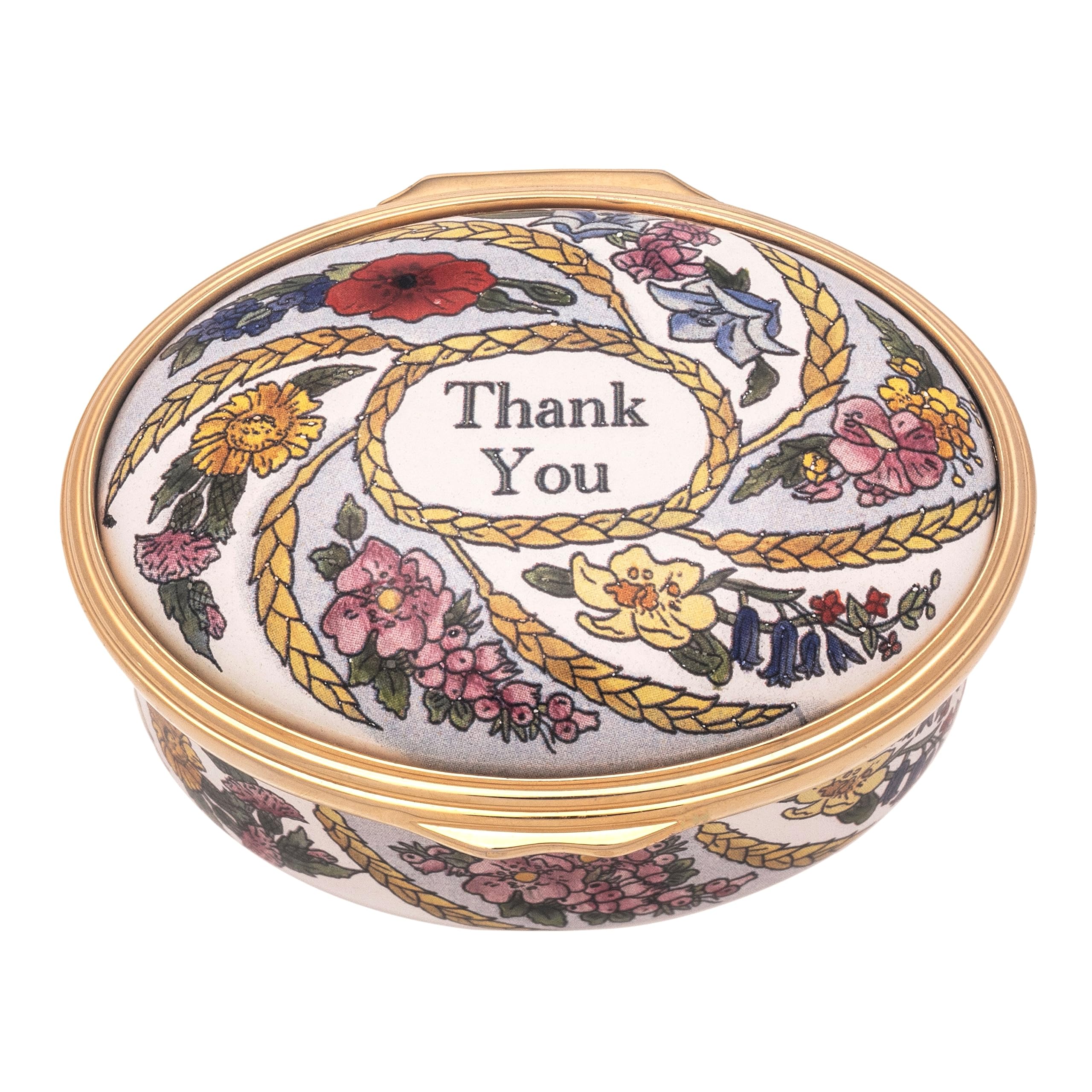 Boîte ovale émaillée ENTHA0102G Halcyon Days luxe artisanal