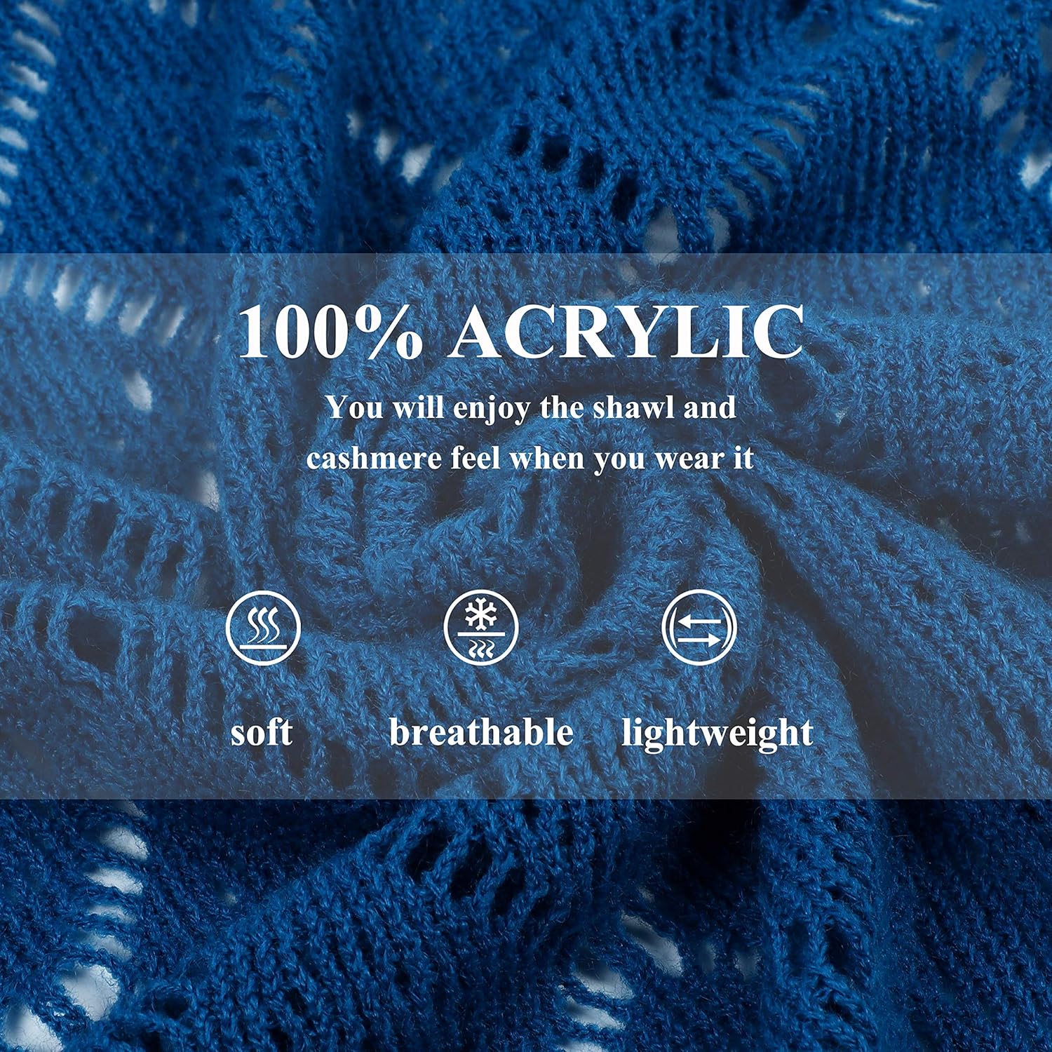 Knit Shawl Wrap for Women - Soul Young Ladies Fringe Knitted Poncho Cardigan Cape - Image 7