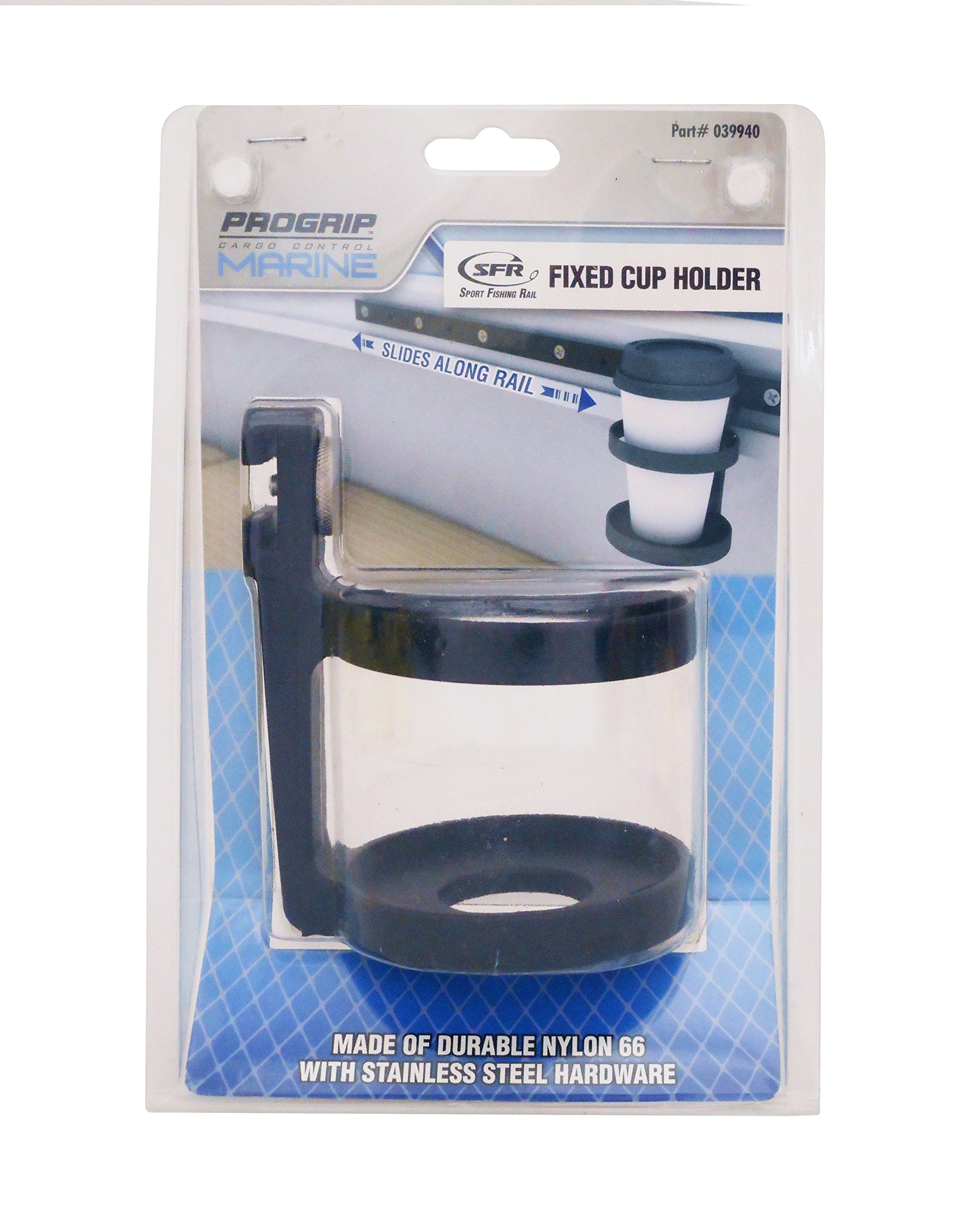 ProGrip 039 Marine Cargo Sport Fishing Mount on Rail Track Set: Fixed Cup Holder for Beverage