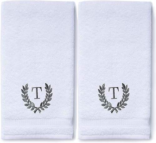 Miniatura 2 de Toallas de mano con monograma para baño o cocina  Regalo personalizado para regalo de bodas  Toalla turca de lujo personalizada con fuente romana