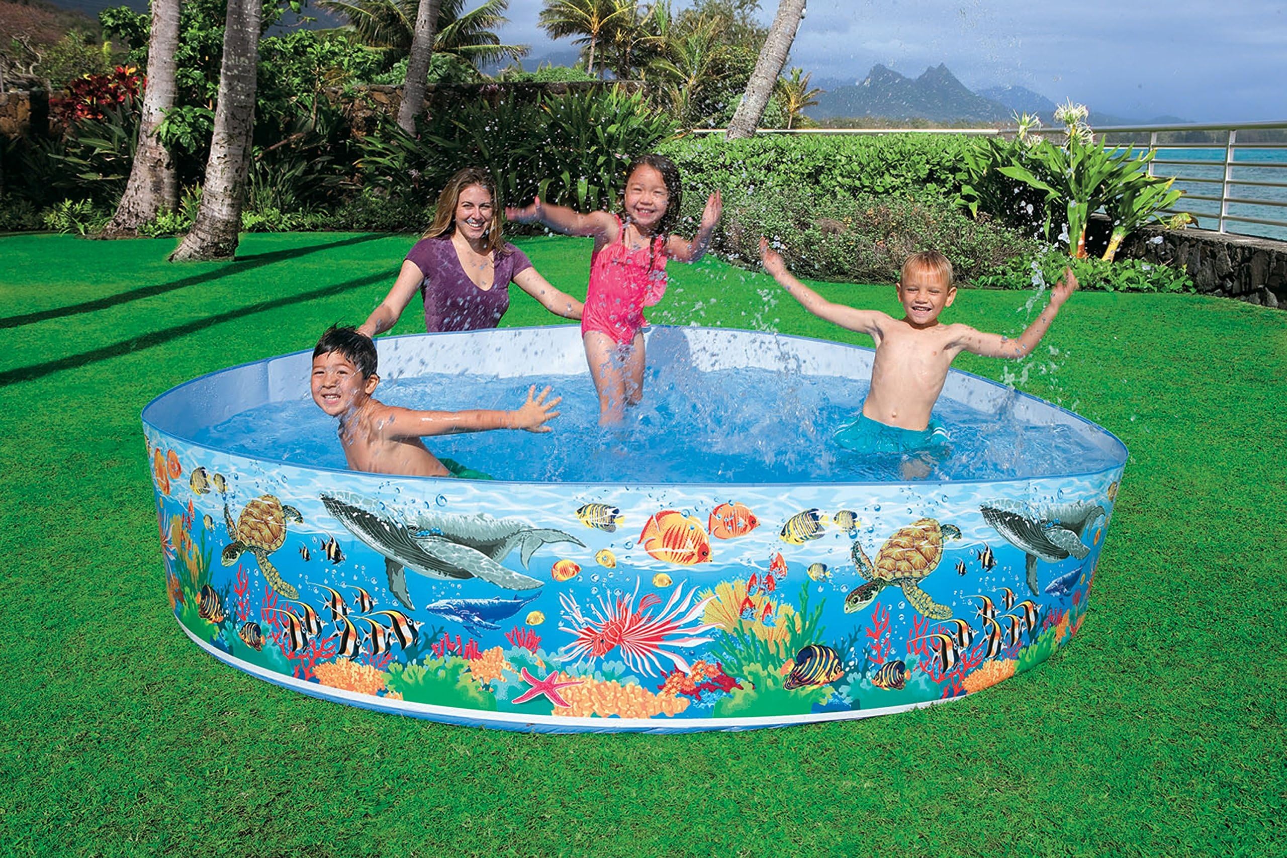 VWretails Snapset® Bath tub of Without air for Kids/Babies Bathing & Fun at Beach,Home Indoor & Outdoor in Vacation with Easy Setup for Swimming Pool Experience and Enjoyment (8 feet X 1.6 inches) 2