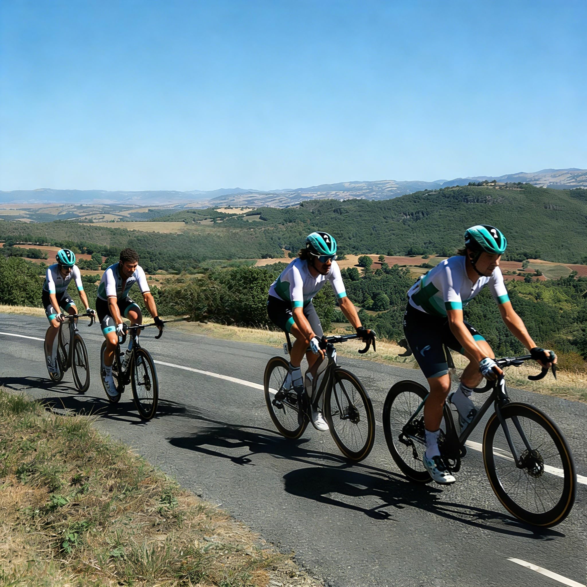 Salopette da Ciclismo Uomo con Imbottitura 4D Tuta Bicicletta Traspirante, Abbigliamento Estivo Sportivo Confortevole per Ciclisti