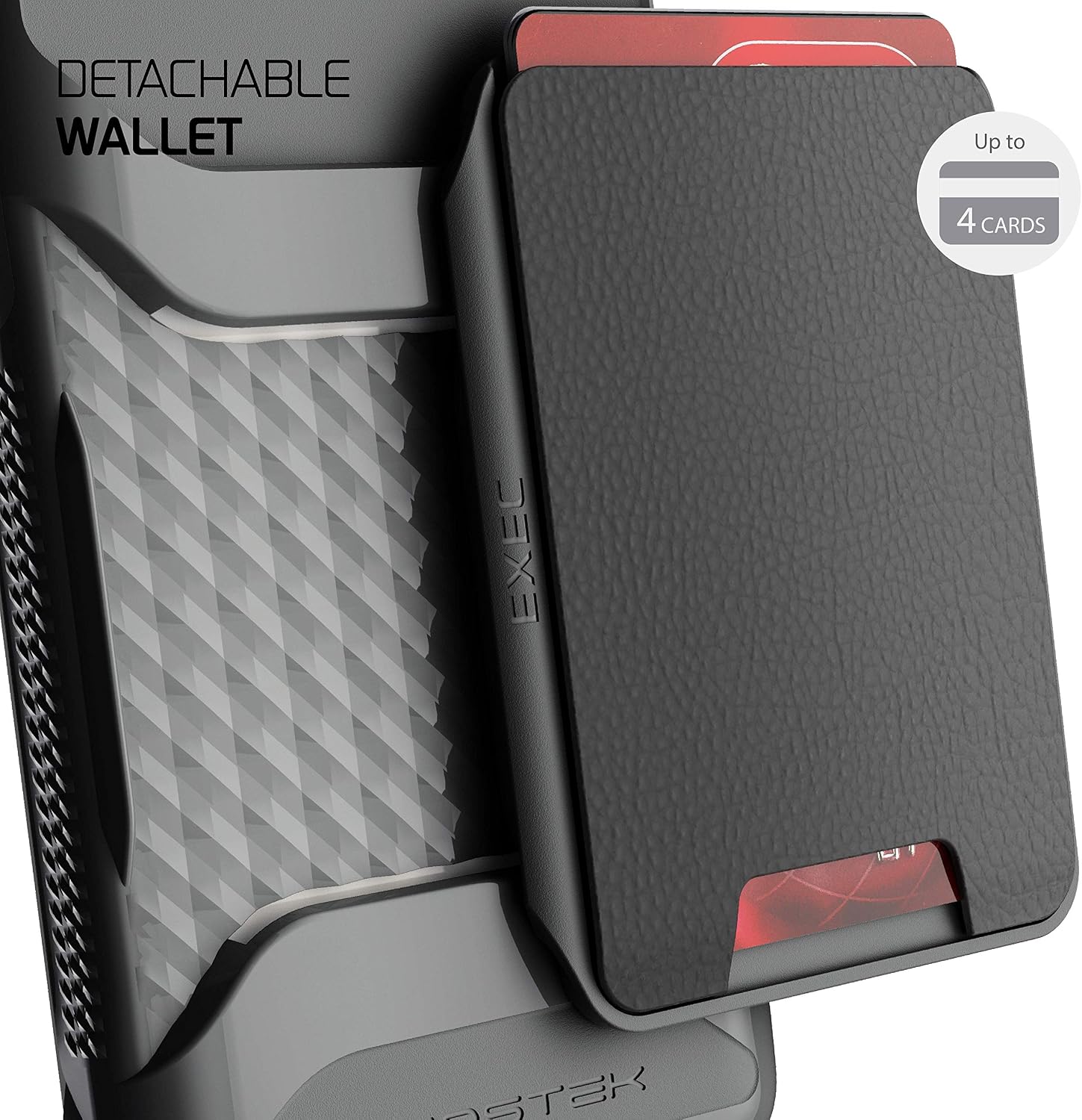 Ghostek Exec Galaxy S20 Ultra Wallet Case Card Holder with Built-in Magnet for Mounts Easily Detachable Leather Card Pocket for Wireless Charging 2020 Samsung Galaxy S20 Ultra 5G (6.9 Inch) - (Black)