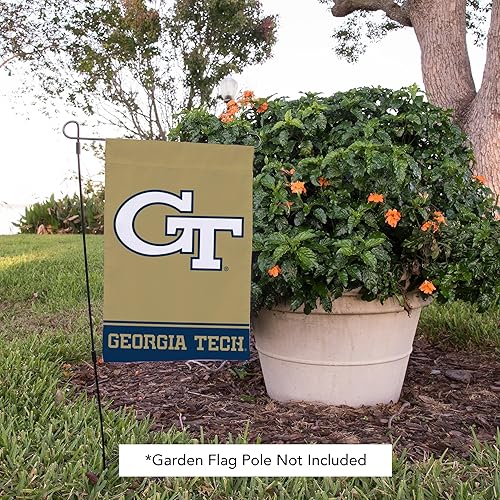 Miniatura 6 de Bandera de jardín Georgia Tech Yellow Jackets GT Institute of Technology Banner 100% poliéster (diseño B)