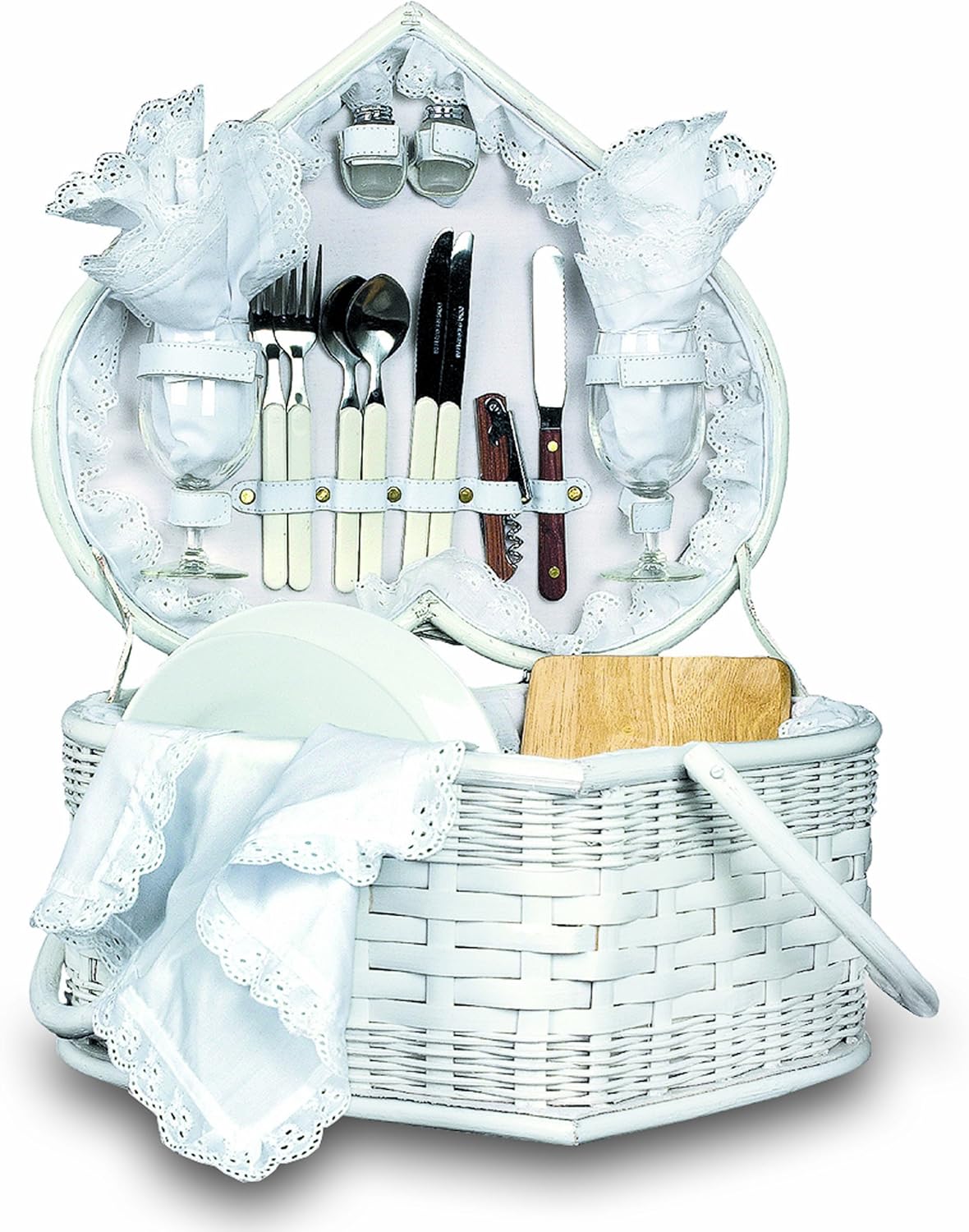 Picnic Time Wedding Heart Picnic Basket with Service for Two Amazon