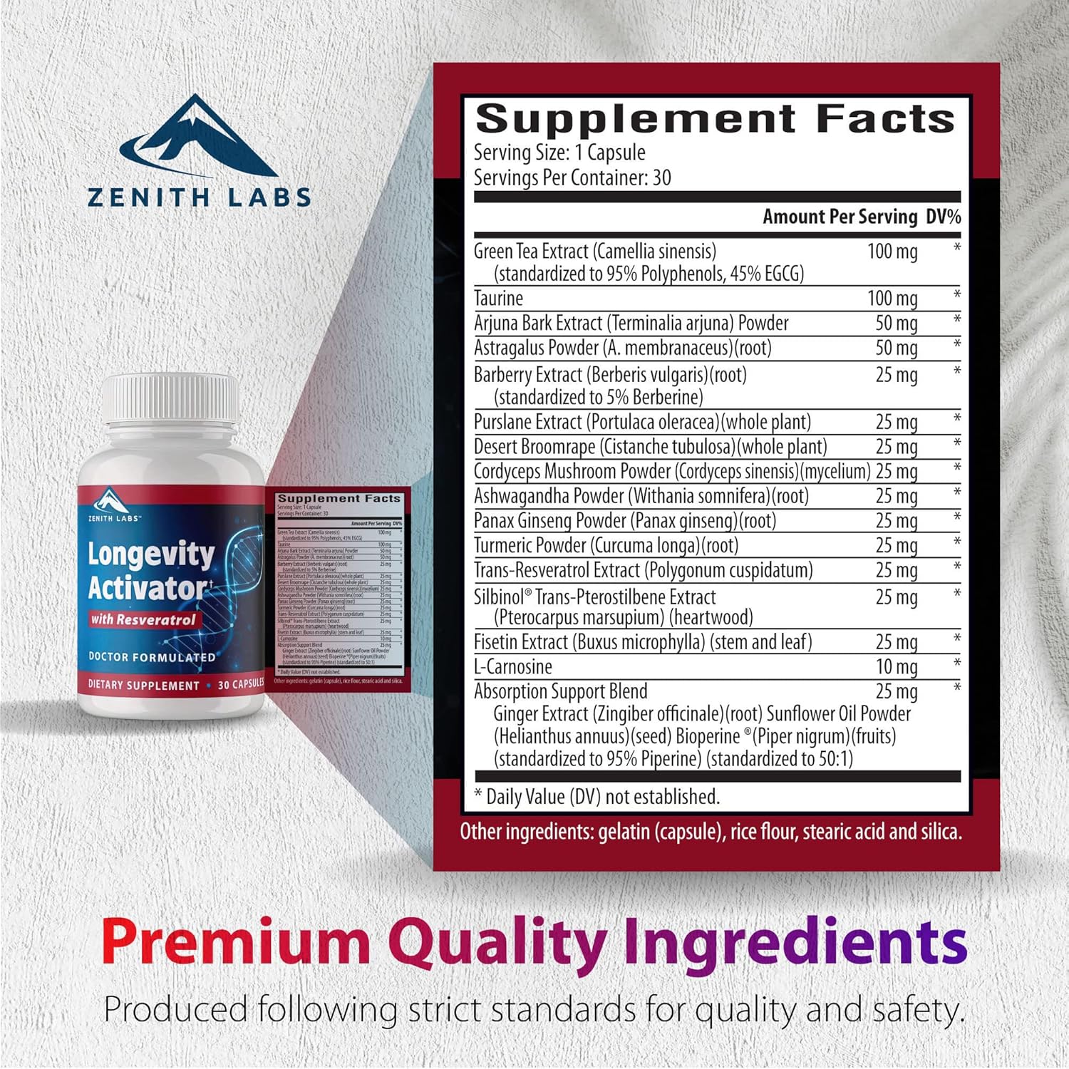 Zenith Labs Longevity Activator Anti-Aging Supplement Dietary Supplement, Natural Antioxidants with Resveratrol - Supports Immune Function and Healthy Memory - Image 5