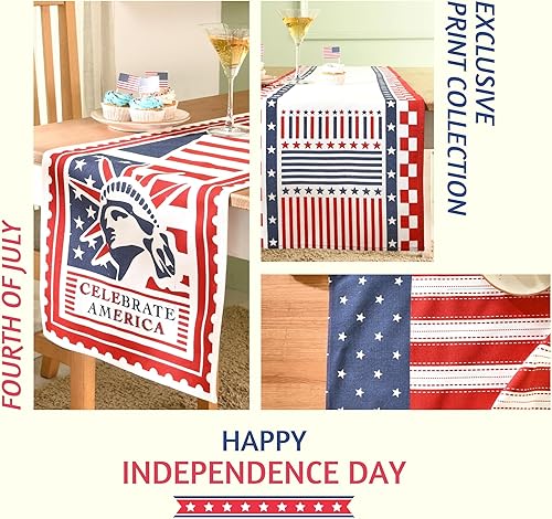 Miniatura 6 de Folkulture Camino de mesa de 72 pulgadas de largo para decoraciones de mesa, camino de mesa bohemio 100% algodón para decoración de mesa de comedor,