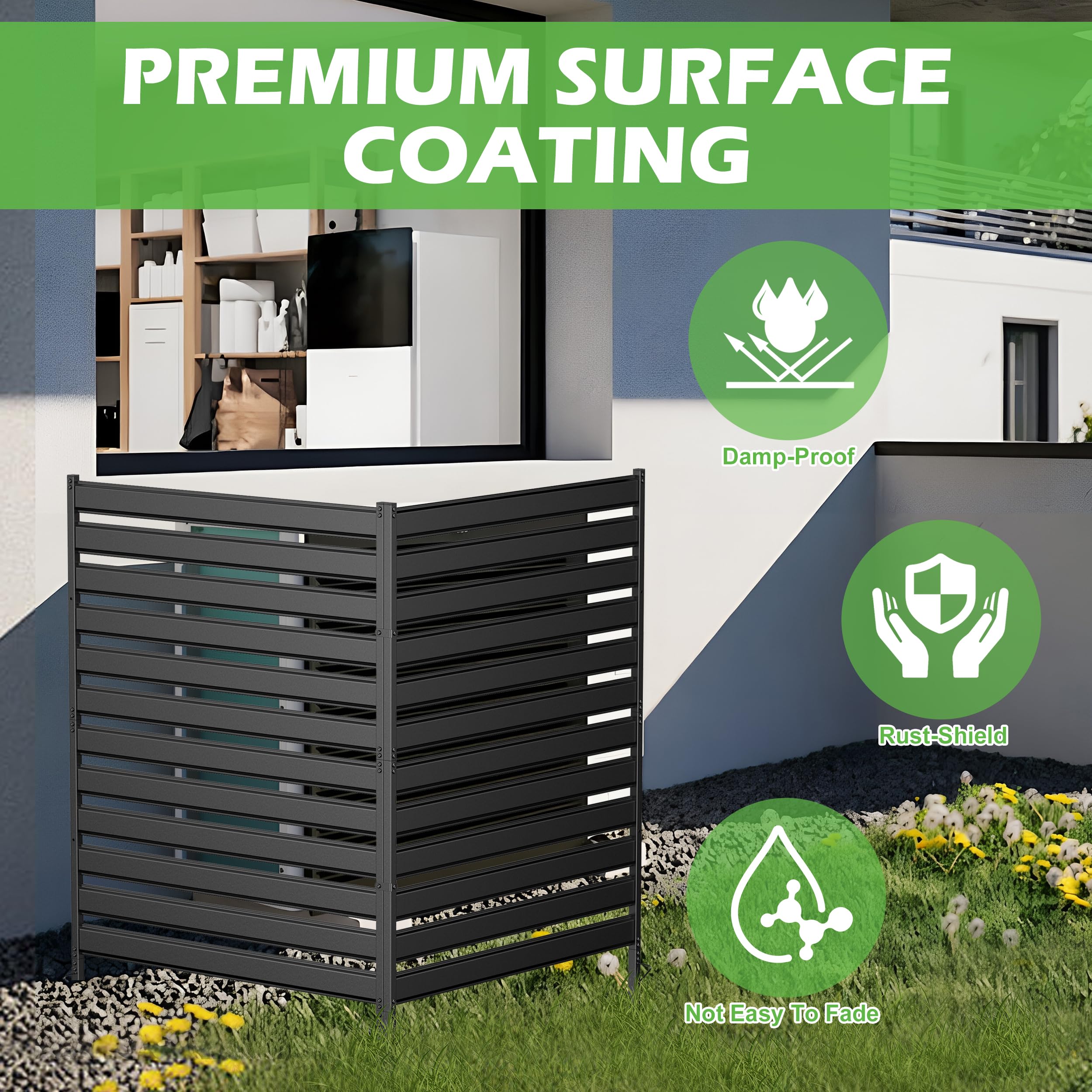 Air Conditioner Fence - No Dig Privacy Screen -9