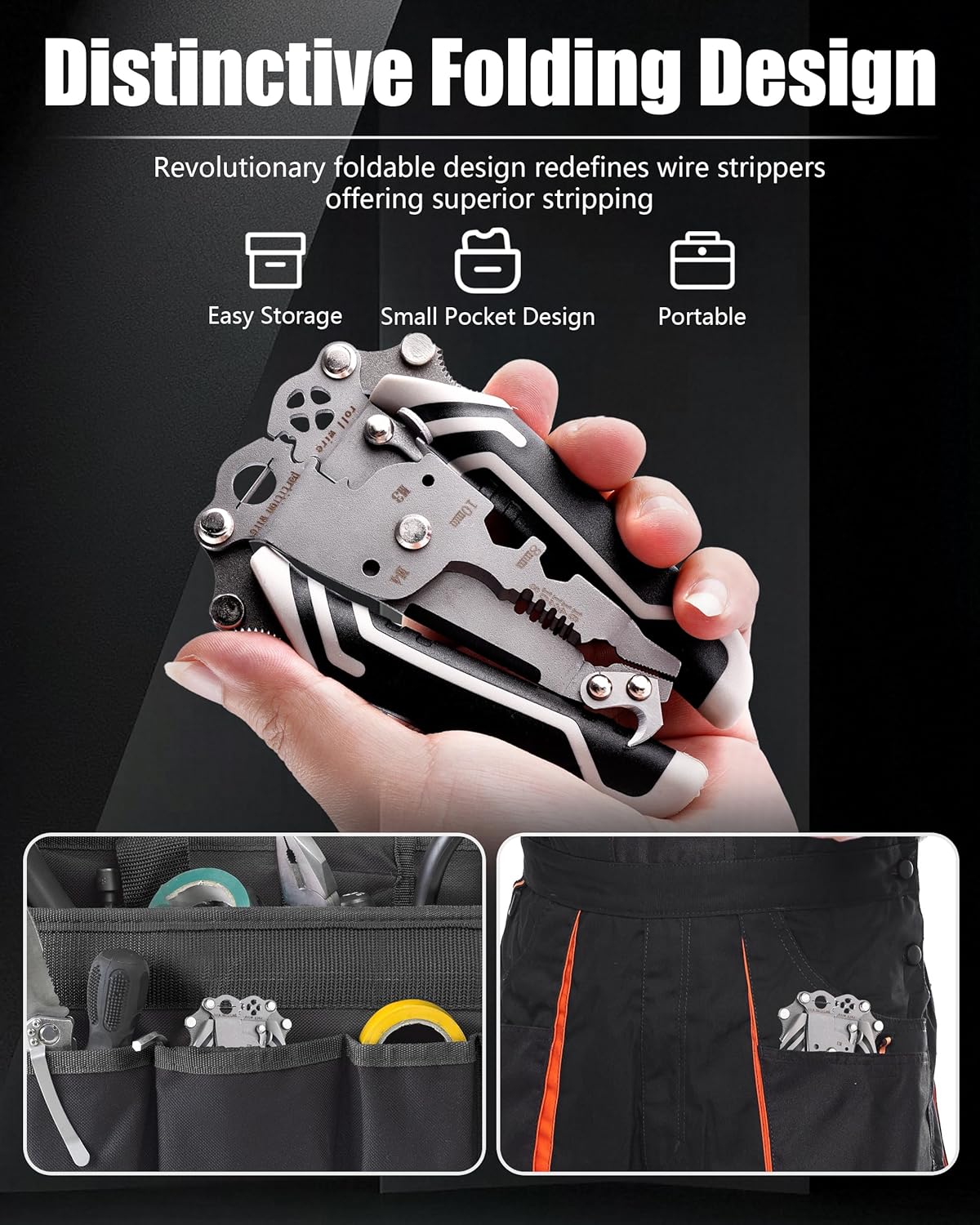 Idealist 18 In 1 Foldable Wire Stripper Crimper Cable Cutter Pliers Upgraded Multifunctional For Wire Stripping Shearing Cutting Tools Nice I.1068445697