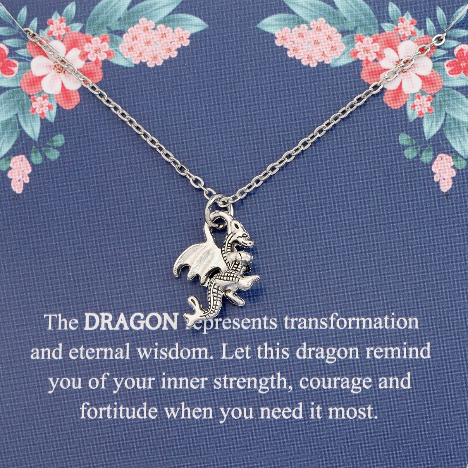 TGBJE The Dragon Necklace Dragon Spirit Animal Gift for Women Goth Gift Dragon Charm Jewelry
