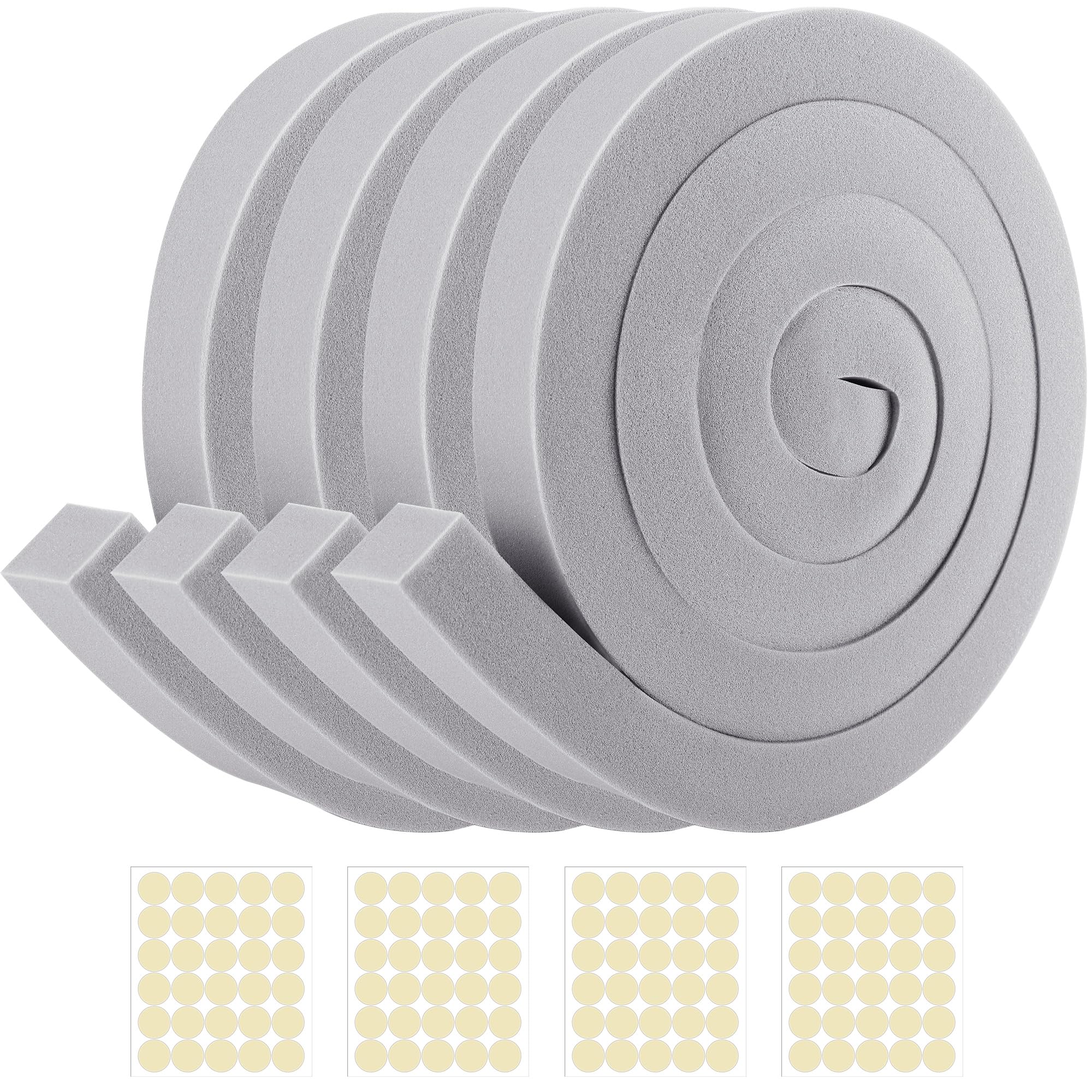 moonoom 4 Pcs Foam Air Conditioner Weatherseal Tape-1''x1''6.5ft Air Conditioner Foam Tape-Non-Adhesive Foam Seal Strip with Glue Point for Air