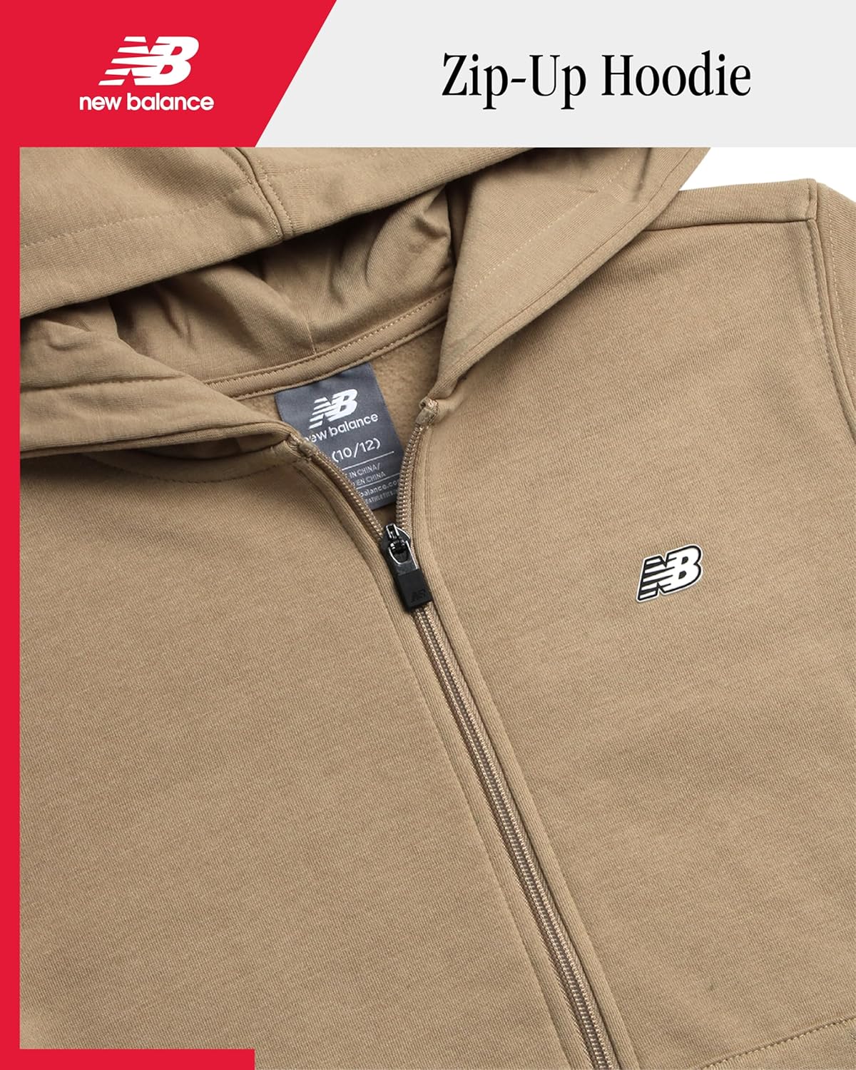 New Balance Active Boys Zip Up Hoodie - Warm Fleece Hoodies for Boys Youth Kids Sweatshirt Activewear with Pockets (8-20) - Image 3