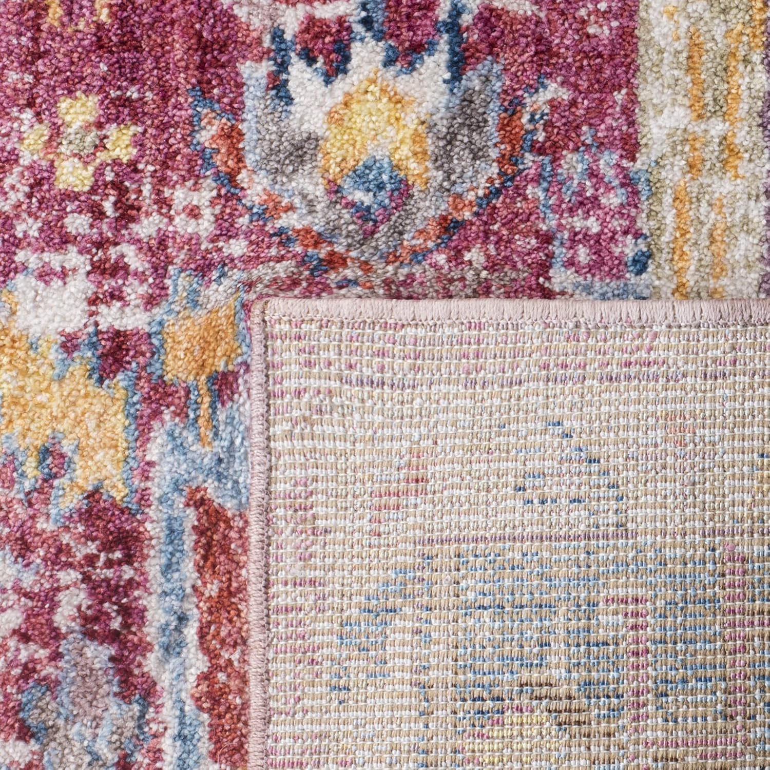 SAFAVIEH Bristol Collection 2'3" x 8' Red/Blue BTL488S Boho Chic Oriental Distressed Runner Rug