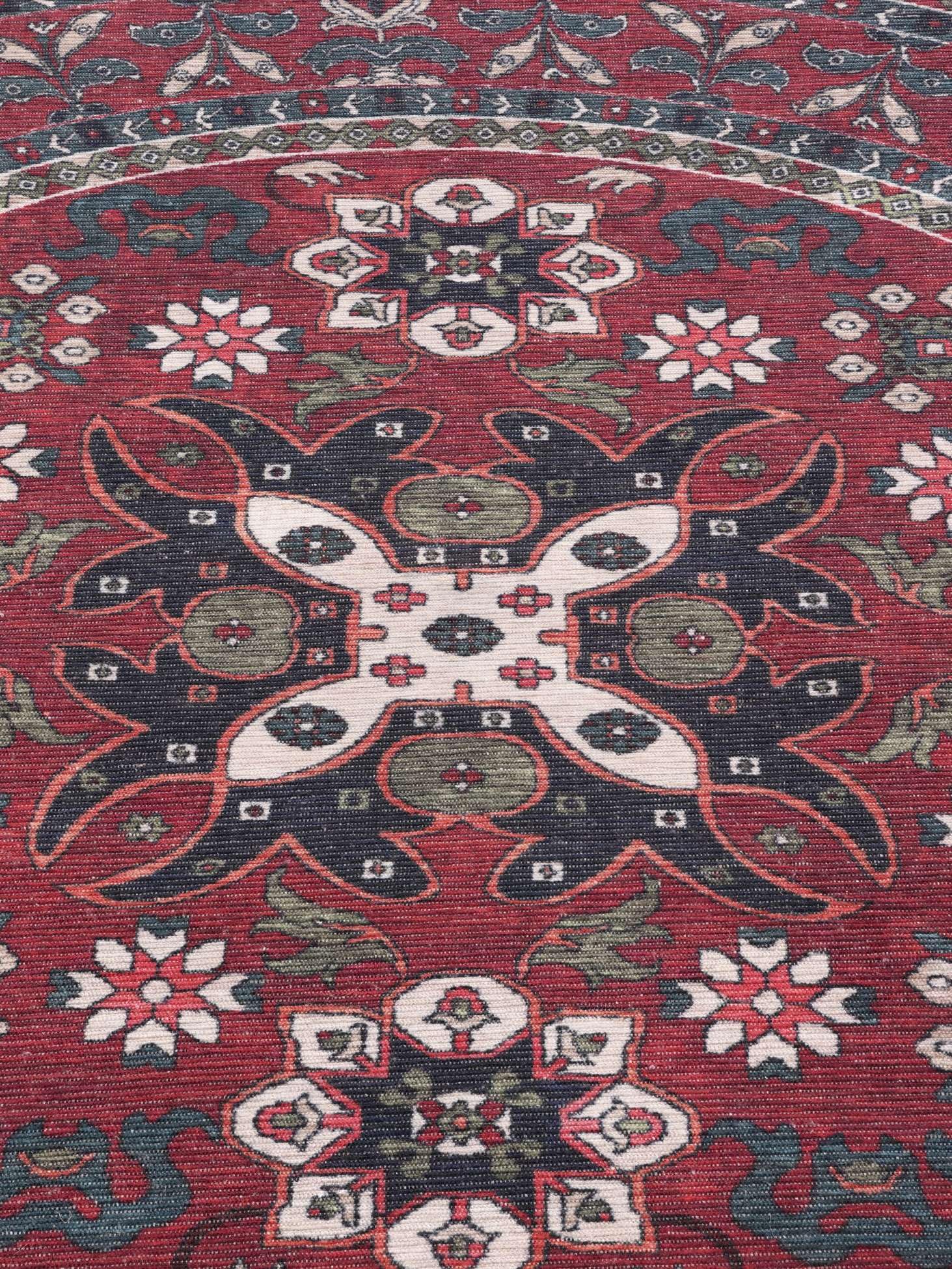 RugVista Navida Tappeto, Ø 120 cm, Rosso | Moderni, Rotonda, Pelo corto, Lavabile in lavatrice, Oeko-Tex 100, Soggiorno, Camera da letto, Cucina, Corridoio