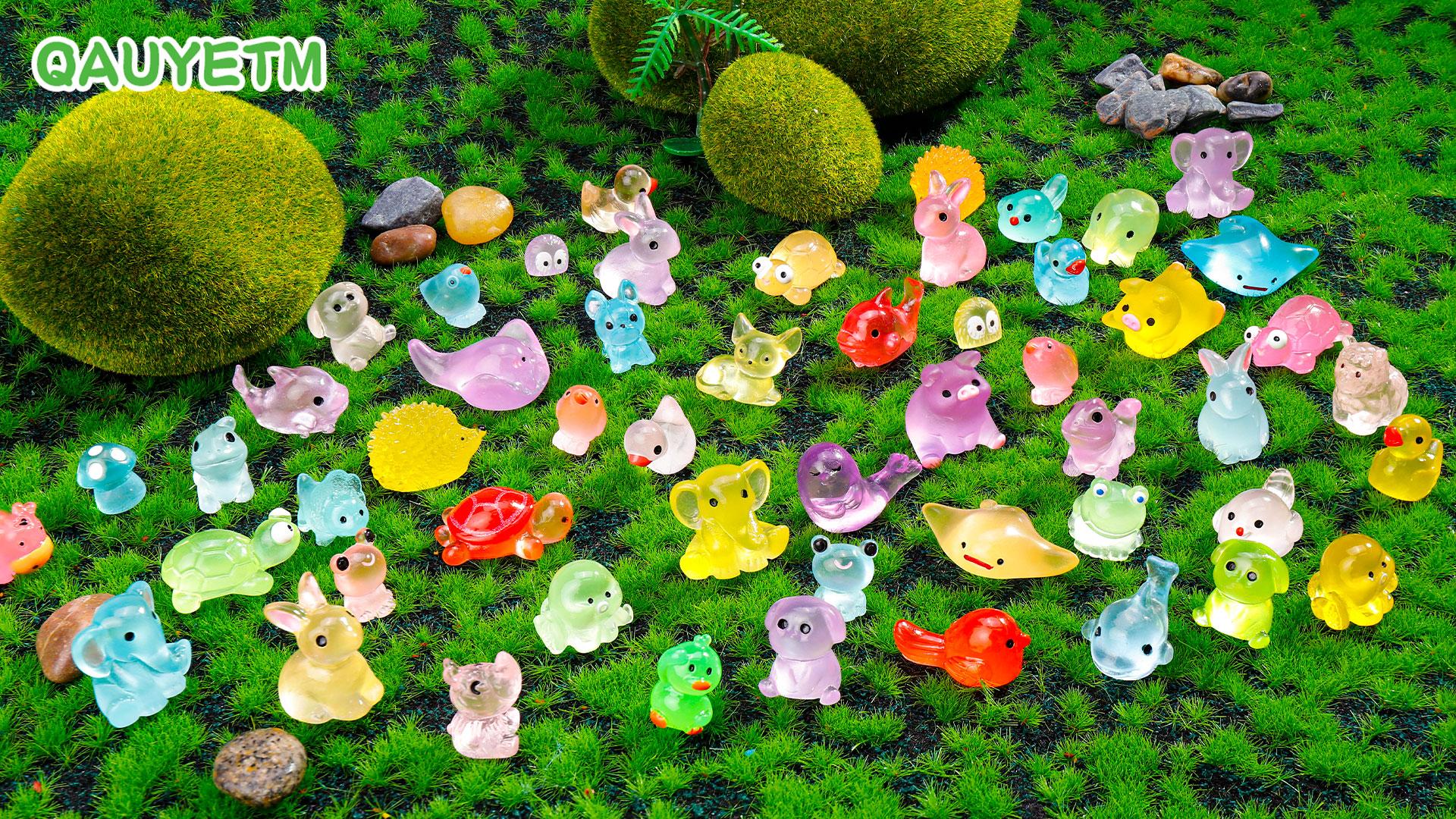 120 Pcs Glow In Dark Mini Resin Ducks - Blue Luminous Duck Figures For Crafts