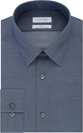 Calvin Klein Men's Slim Fit Non-Iron Herringbone Dress Shirt