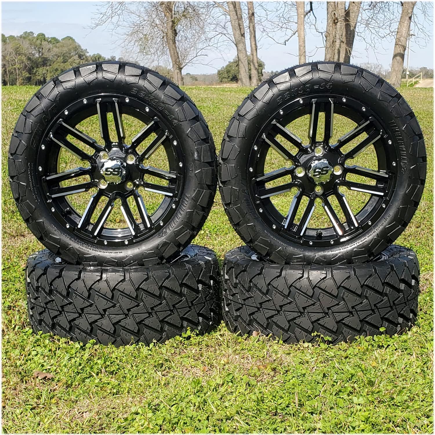 Buy ProFormX Sledge 14 Golf Cart Wheels and Tires Combo Package Set