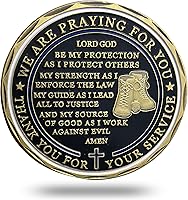 Vista 3 de BHealthLife Departamento de Policía de Estados Unidos Challenge Coin Saint Michael Protect Policeman's Prayer